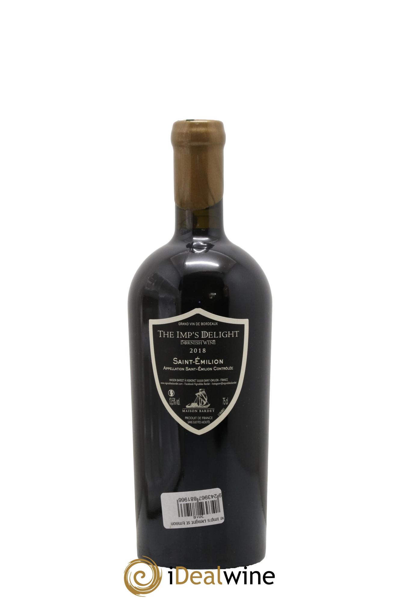 Saint-Émilion The Imp's Delight Maison Bardet 2018 - Lot de 1 bouteille - 1