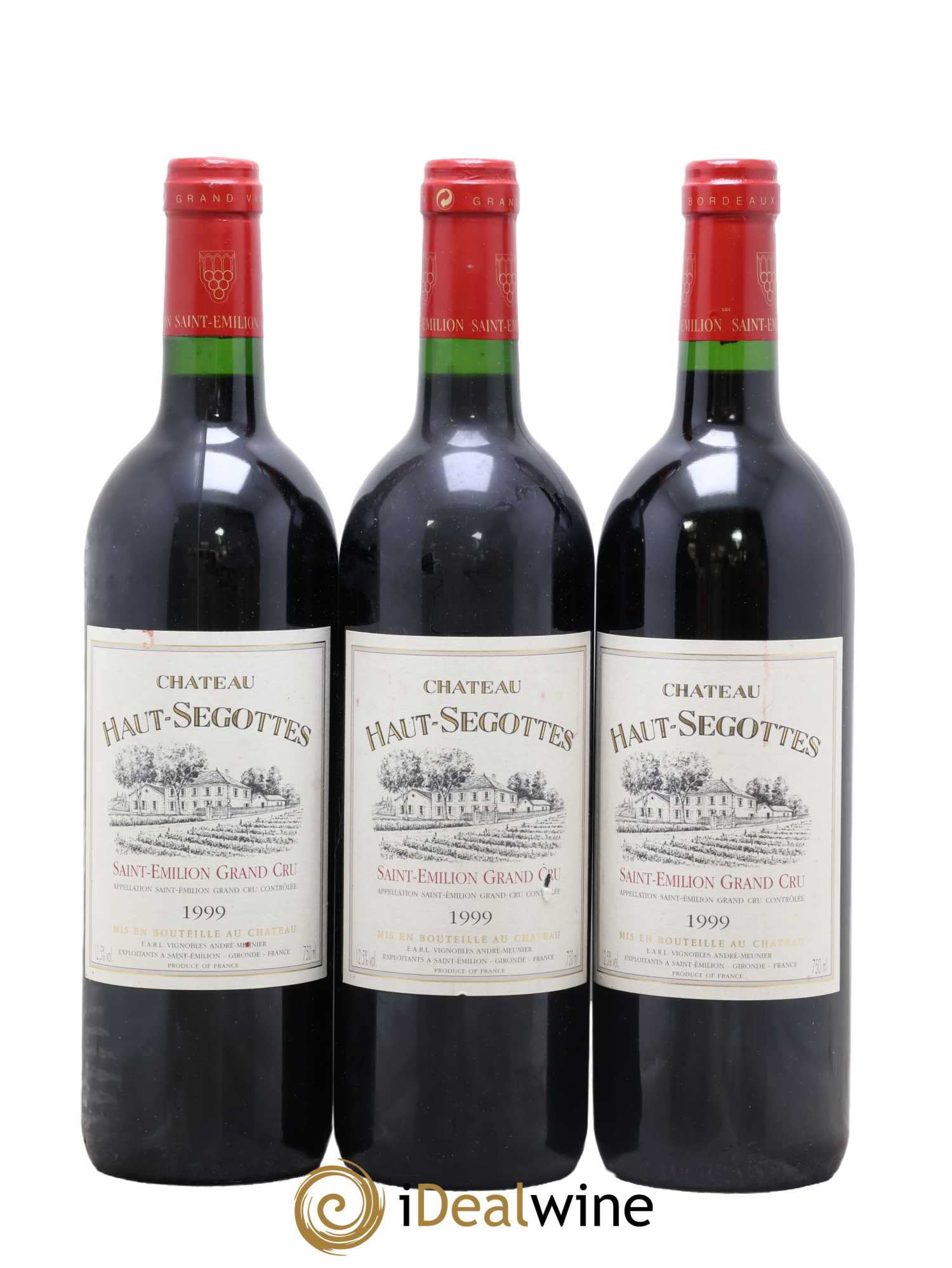 Saint-Émilion Grand Cru Château Haut-Segottes 1999 - Lot de 3 bouteilles - 0