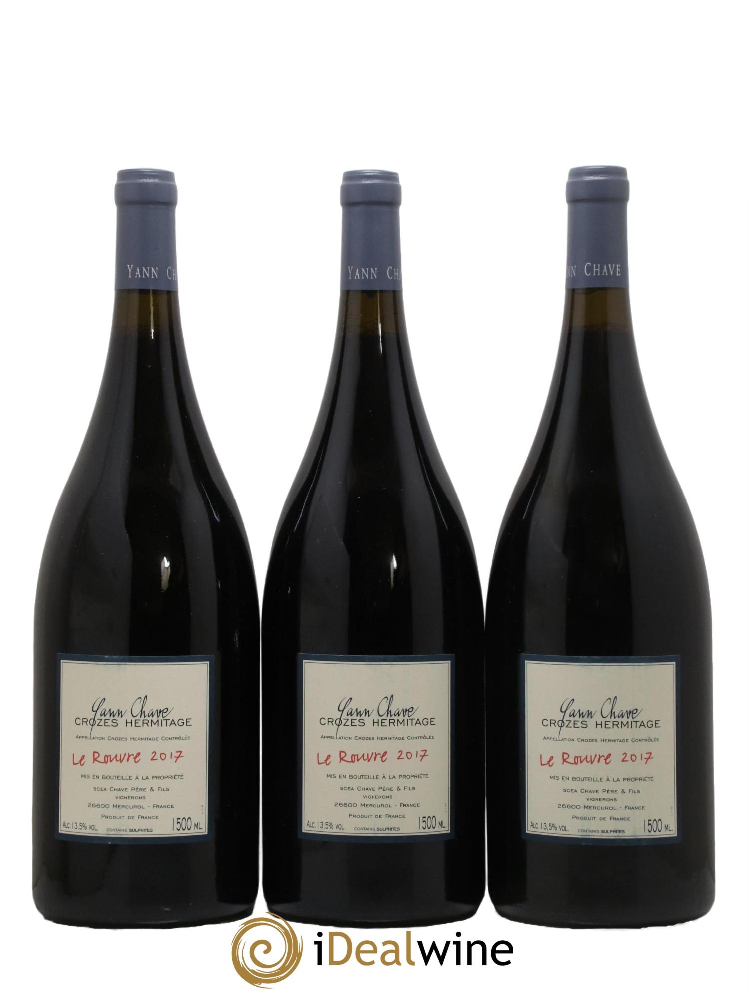 Crozes-Hermitage Le Rouvre Yann Chave 2017 - Posten von 3 Magnum - 0