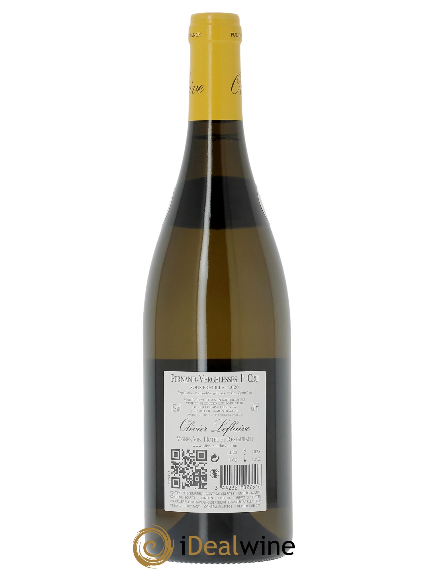 Pernand-Vergelesses 1er Cru Sous Frétille Olivier Leflaive 2020 - Lotto di 1 bottiglia - 1