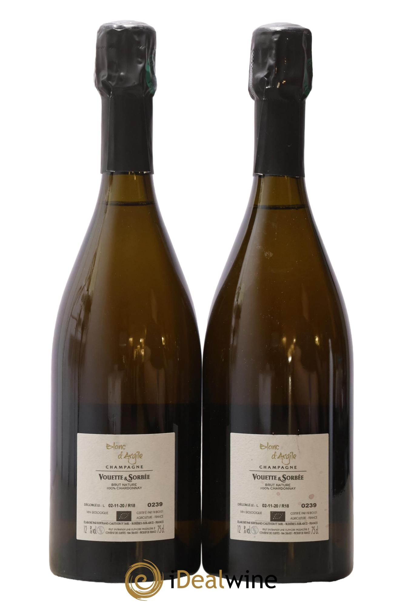 Blanc d'Argile Vouette et Sorbée  2018 - Lot de 2 bouteilles - 1