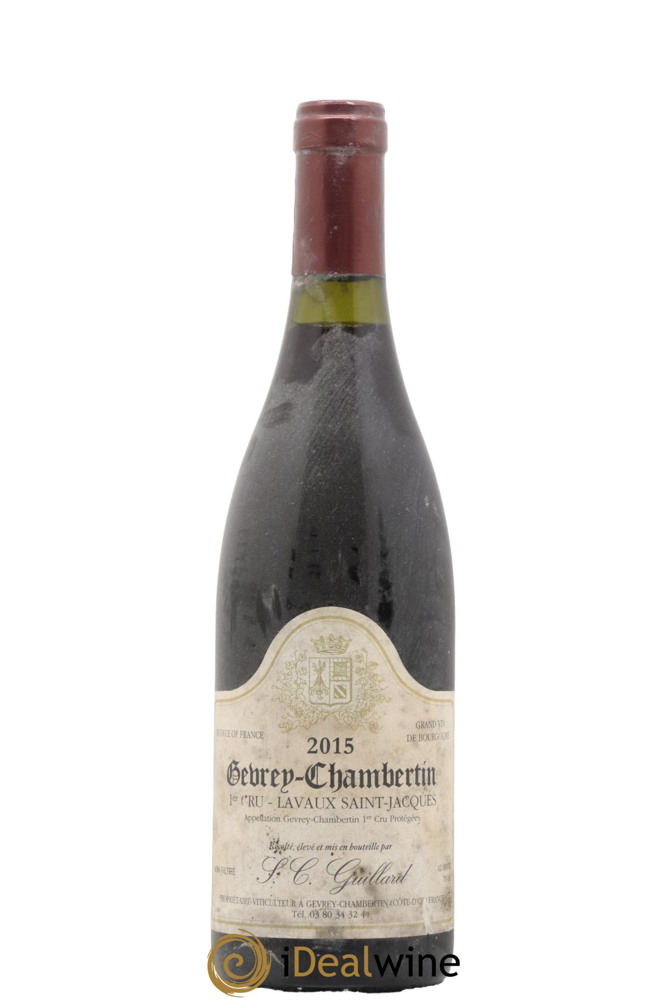 Gevrey-Chambertin 1er Cru Lavaux Saint Jacques Domaine Guillard 2015 - Lot de 1 bouteille - 0