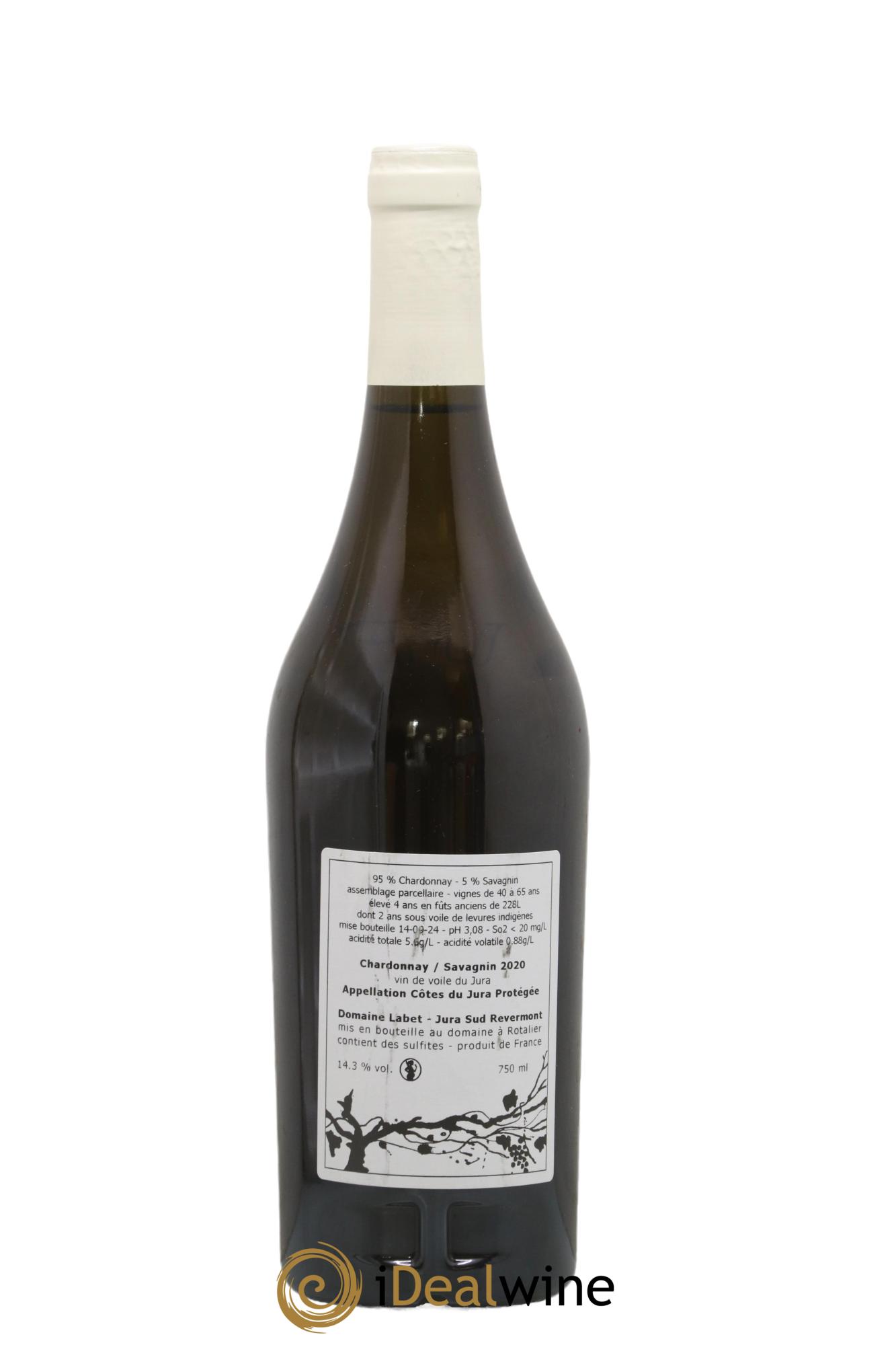 Côtes du Jura Vin de Voile Chardonnay-Savagnin cuvée de garde Romain - Julien  - Charline Labet 2020 - Lotto di 1 bottiglia - 1