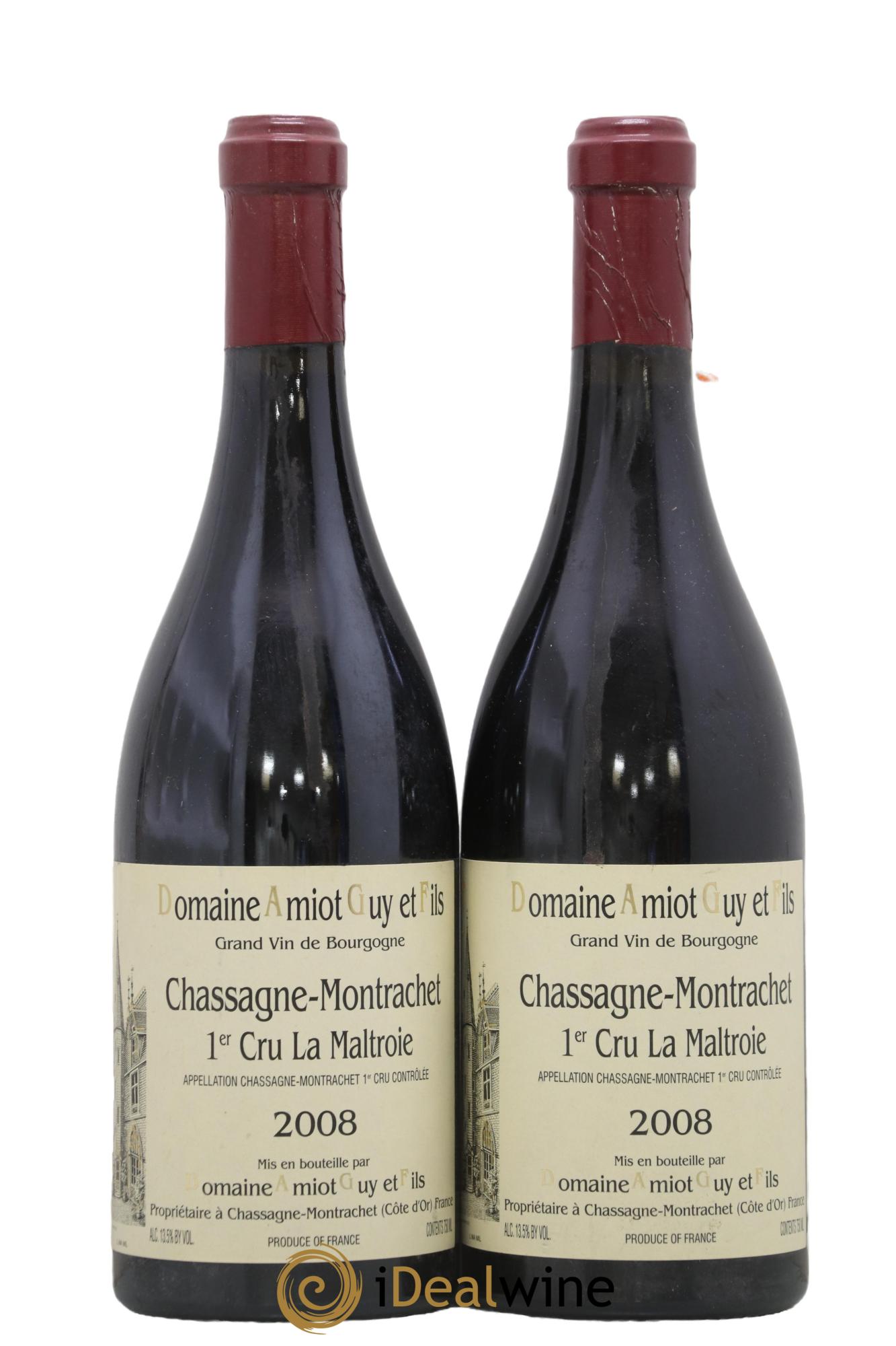 Chassagne-Montrachet 1er Cru La Maltroie Guy Amiot & Fils 2008 - Lot de 2 bouteilles - 0