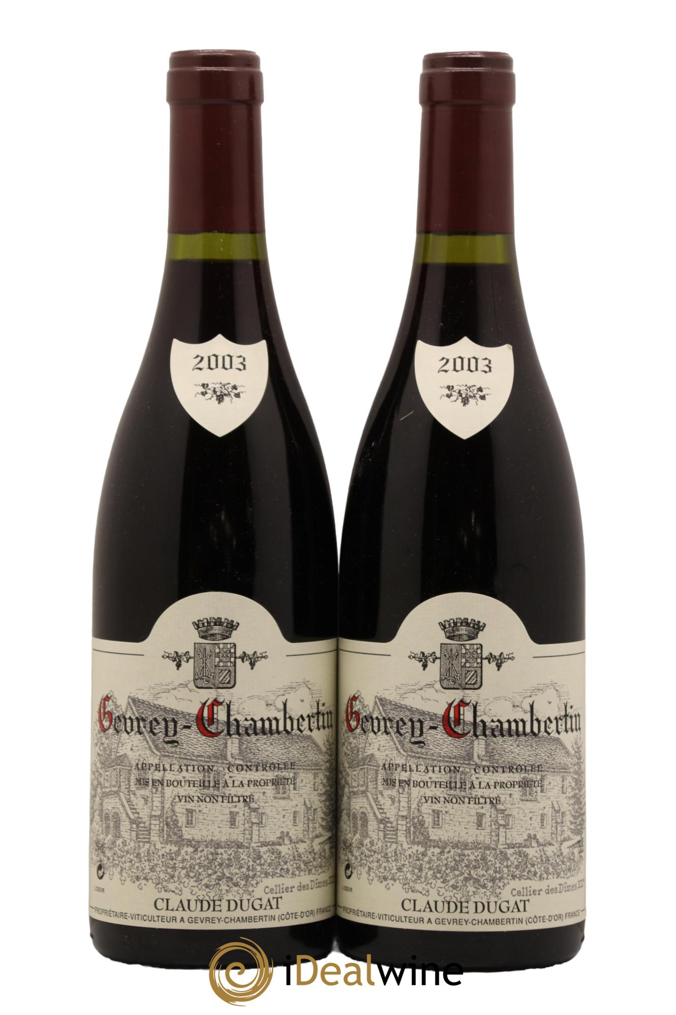 Gevrey-Chambertin Claude Dugat 2003 - Posten von 2 Flaschen - 0