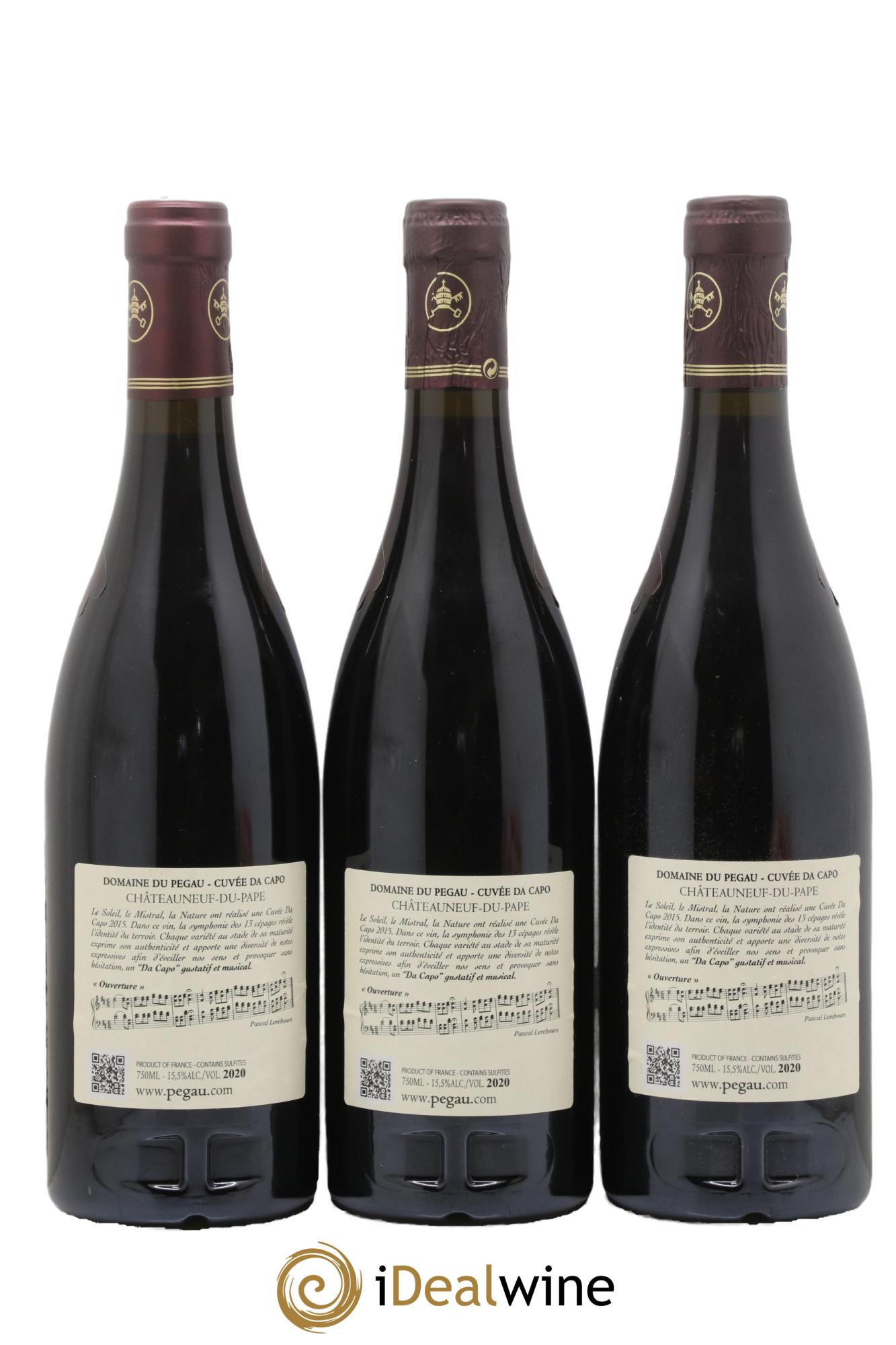 Châteauneuf-du-Pape Domaine du Pégau Cuvée Da Capo Paul et Laurence Féraud 2020 - Lot of 3 bottles - 1