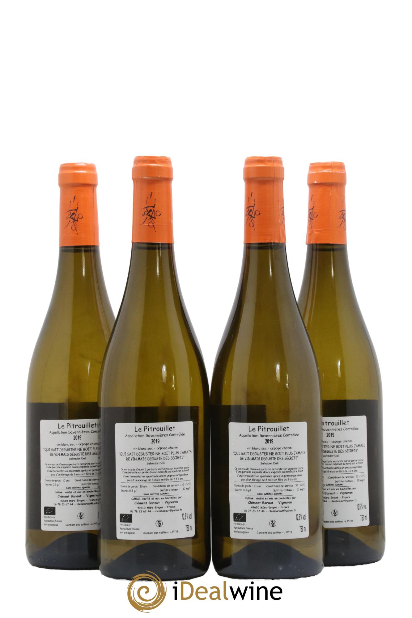 Savennières Le Pitrouillet Clement Baraut 2019 - Lot de 4 bouteilles - 1