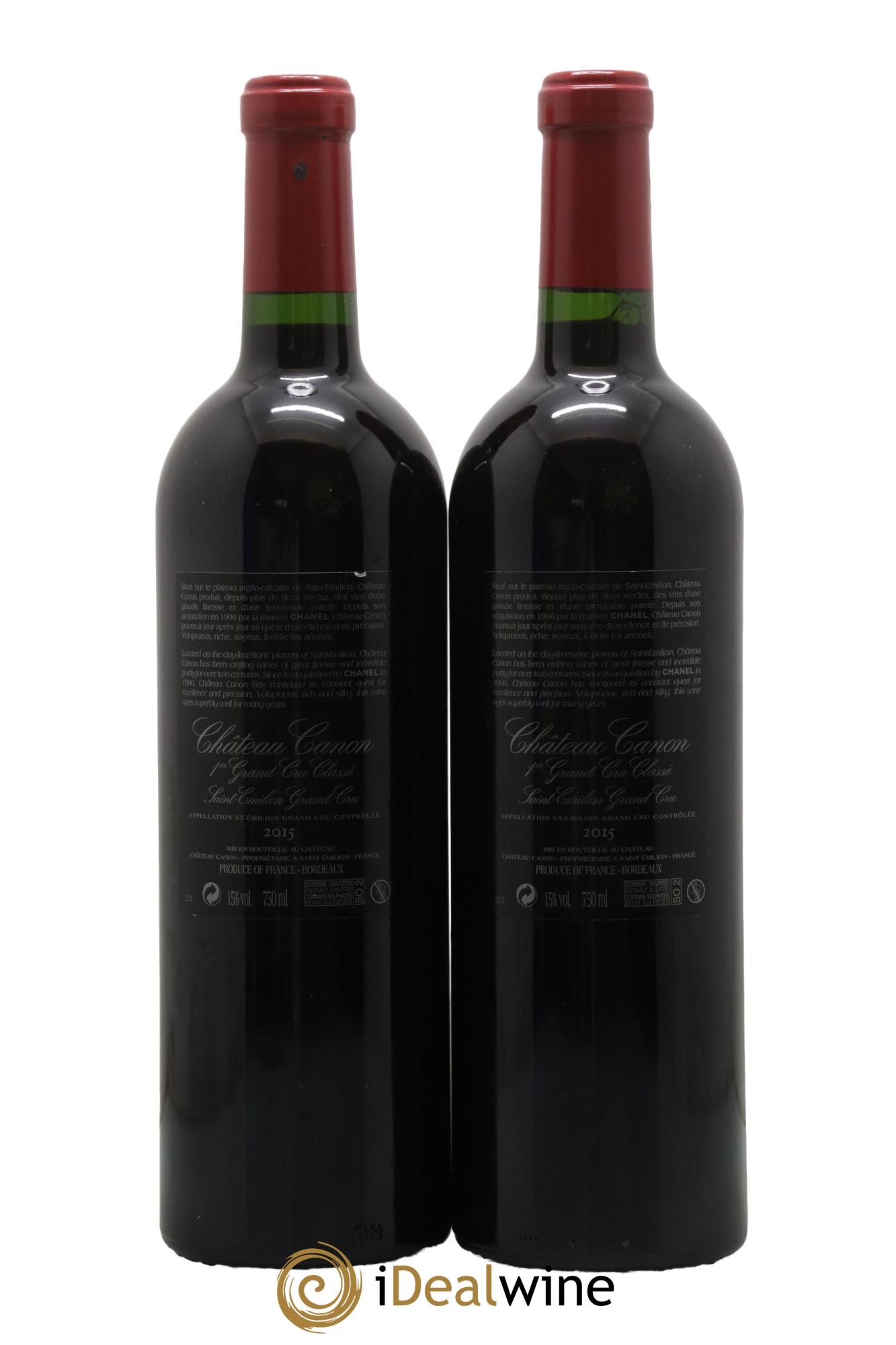 Château Canon 1er Grand Cru Classé B 2015 - Lotto di 2 bottiglie - 1