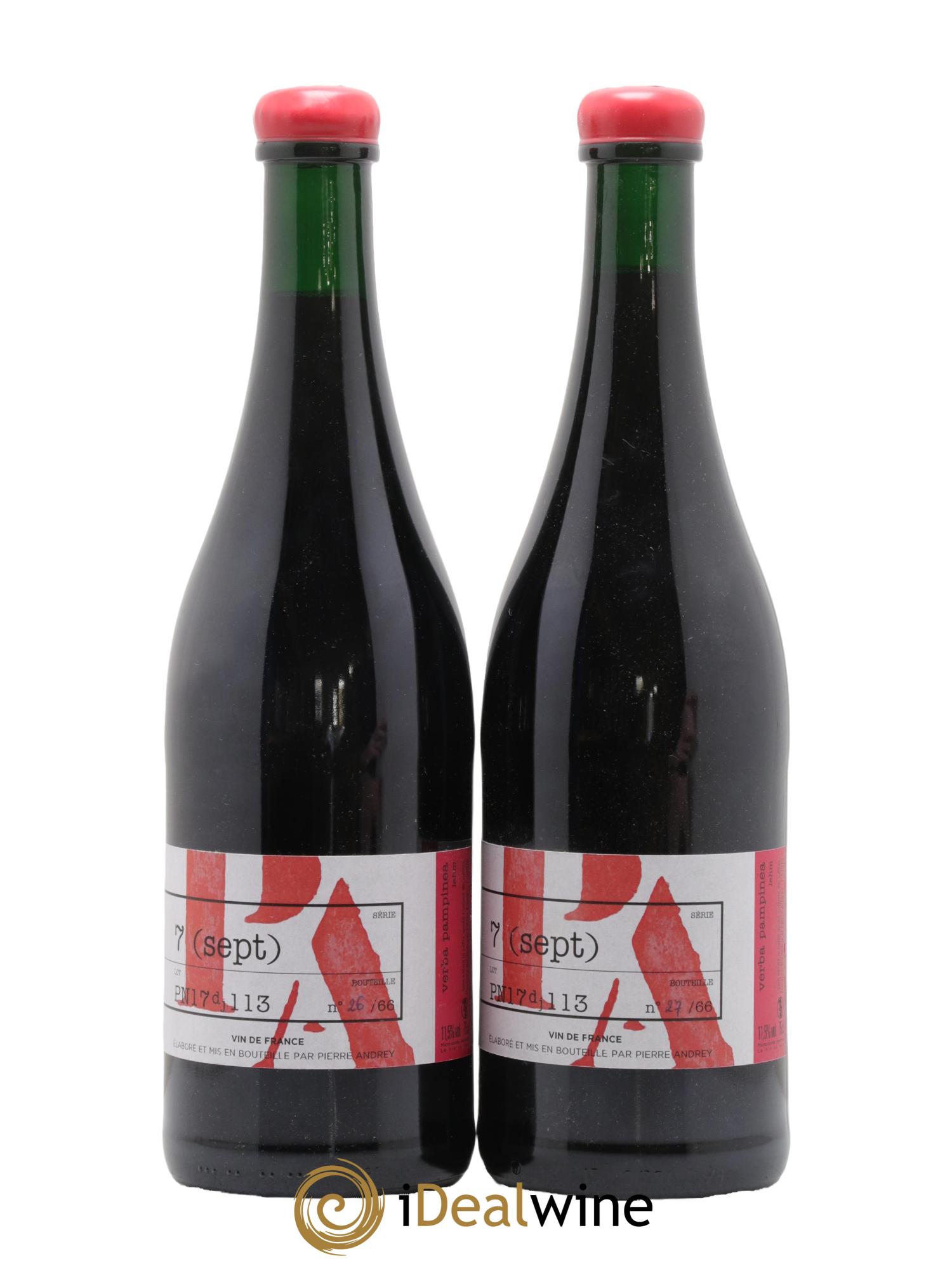 Vin de France Verba Pampinea Pinot Noir Florence Bouleaux et Pierre Andrey 2017 - Lot de 2 bouteilles - 0