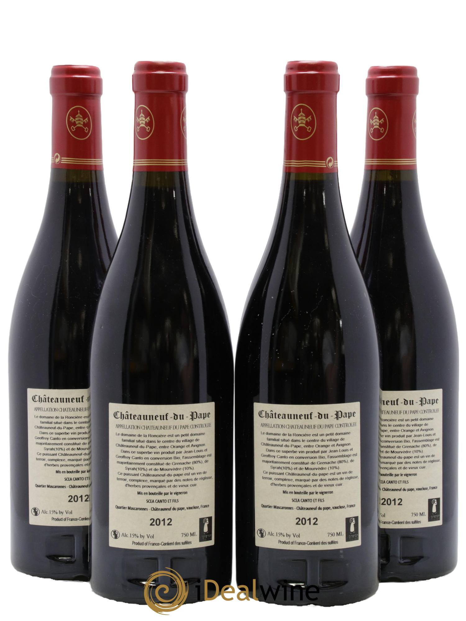 Châteauneuf-du-Pape Domaine de la Roncière 2012 - Lot de 4 bouteilles - 1