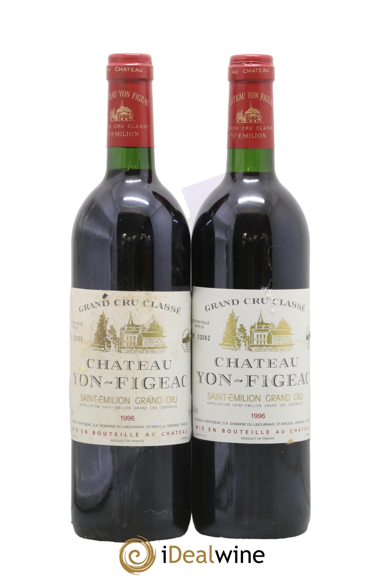 Château Yon Figeac Grand Cru Classé 1996 - Lot of 2 bottles - 0
