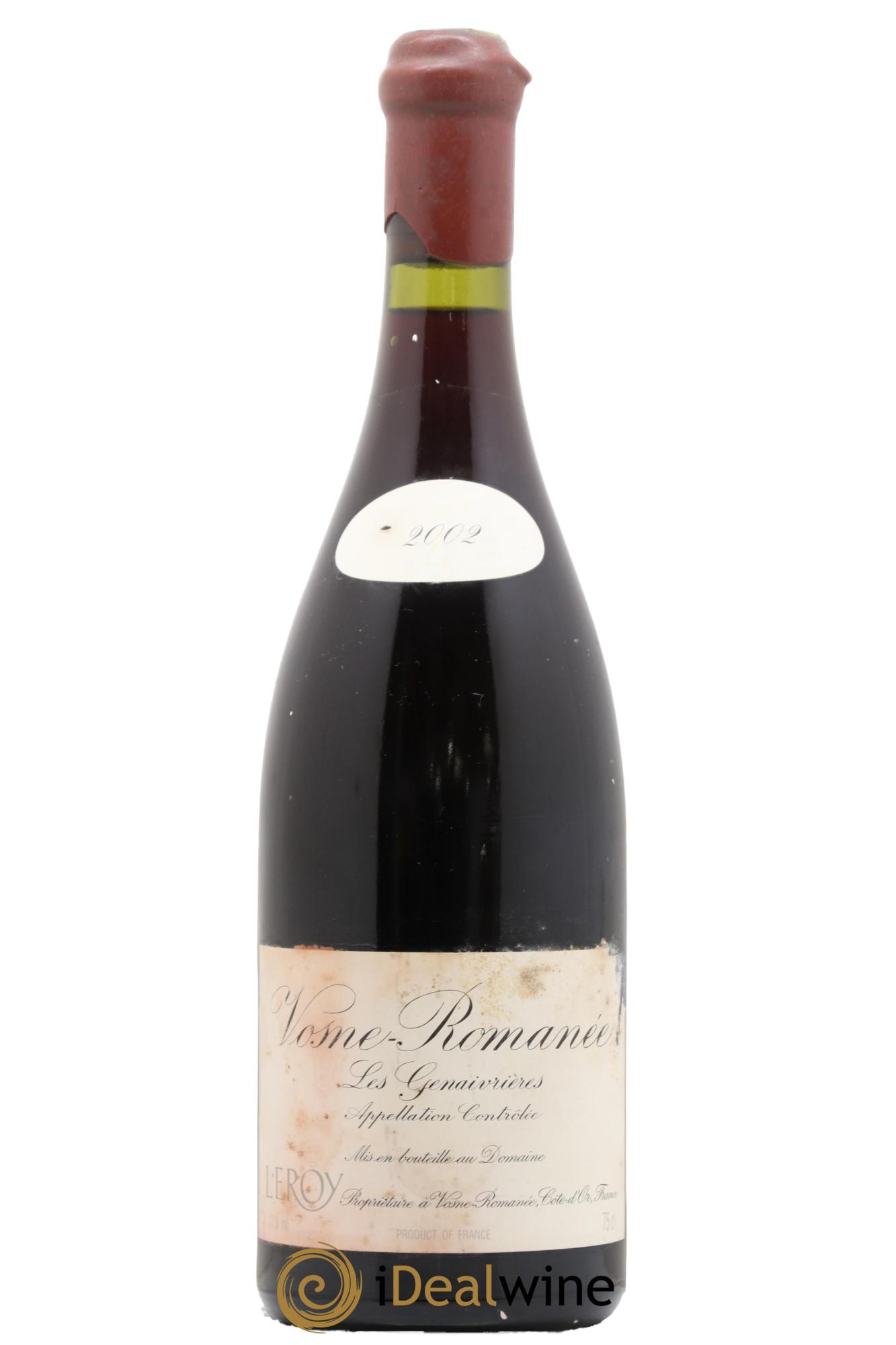 Vosne-Romanée Les Genaivrières Leroy (Domaine) 2002 - Lot de 1 bouteille - 0
