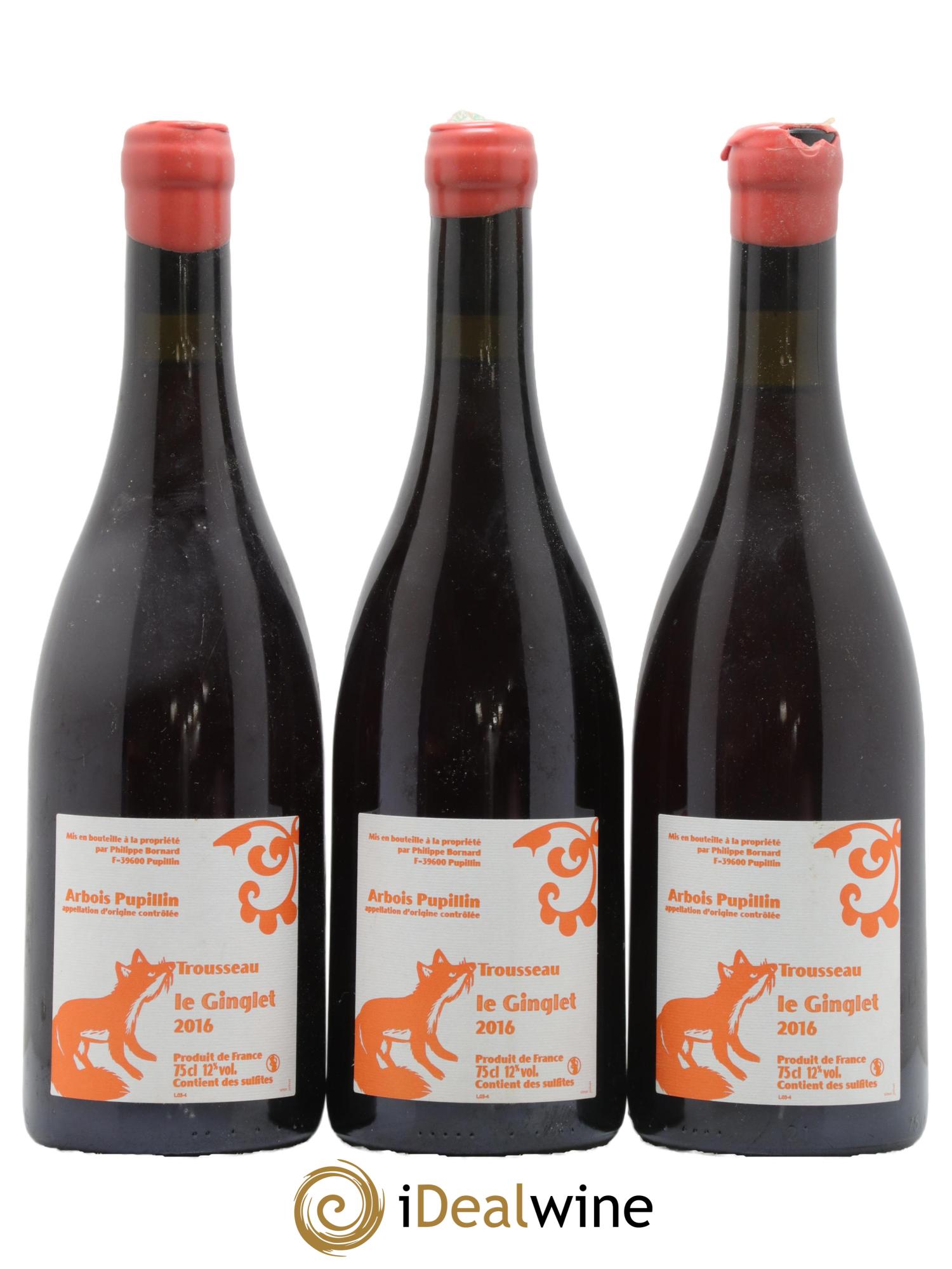 Arbois-Pupillin Trousseau Le Ginglet Bornard 2016 - Lot de 3 bouteilles - 0