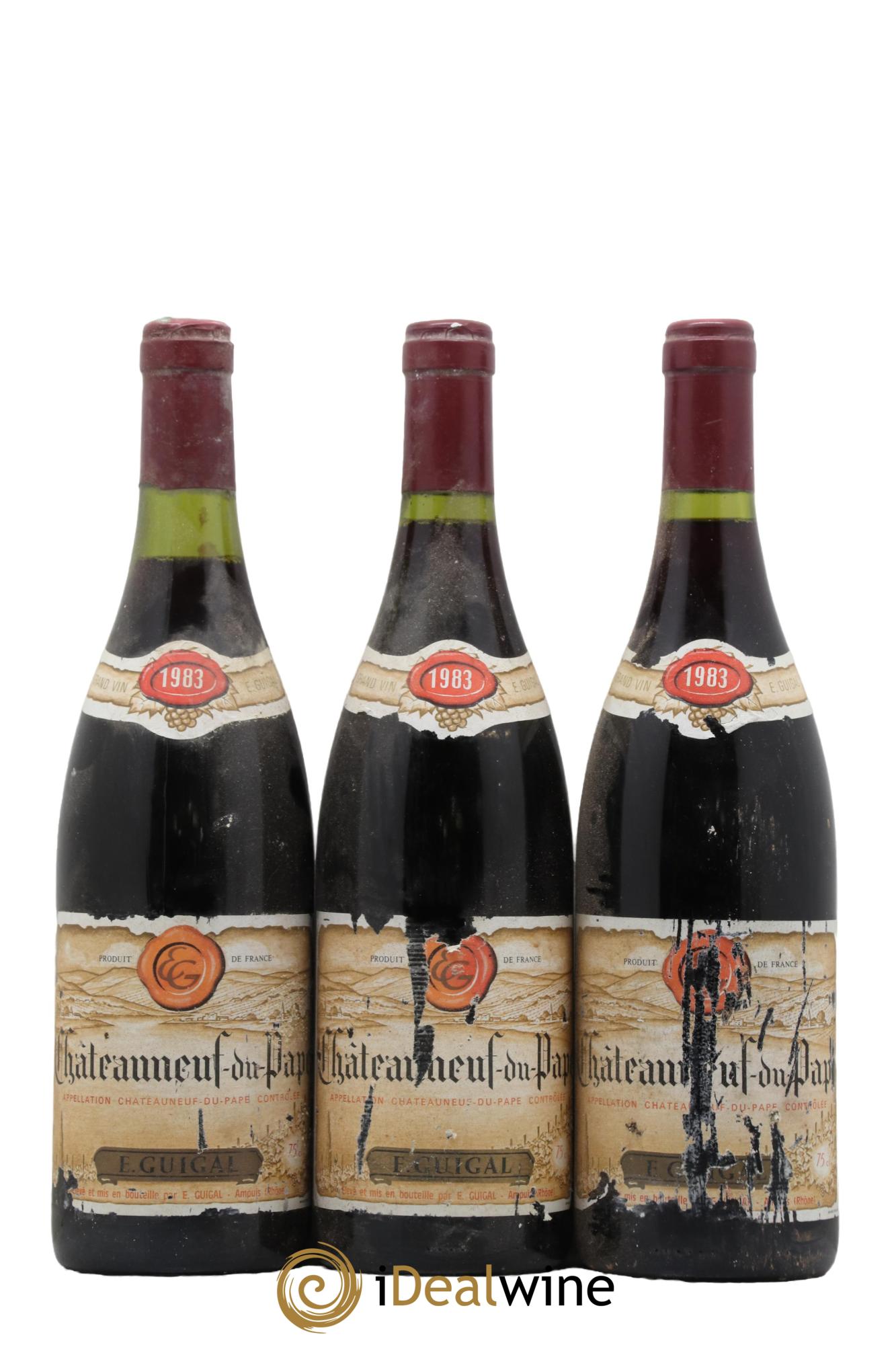 Châteauneuf-du-Pape Guigal 1983 - Lot de 3 bouteilles - 0
