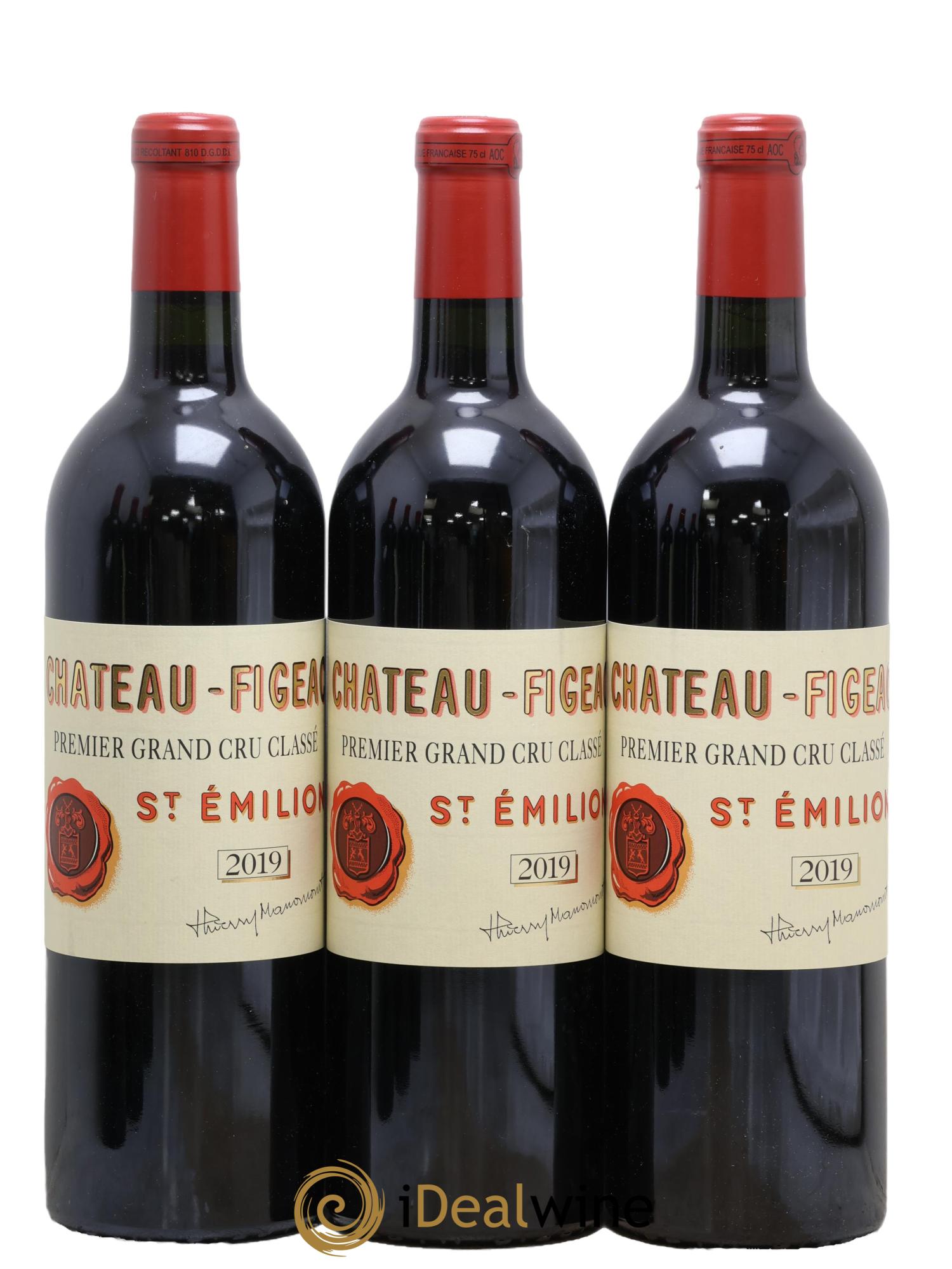Château Figeac 1er Grand Cru Classé A 2019 - Lotto di 3 bottiglie - 0