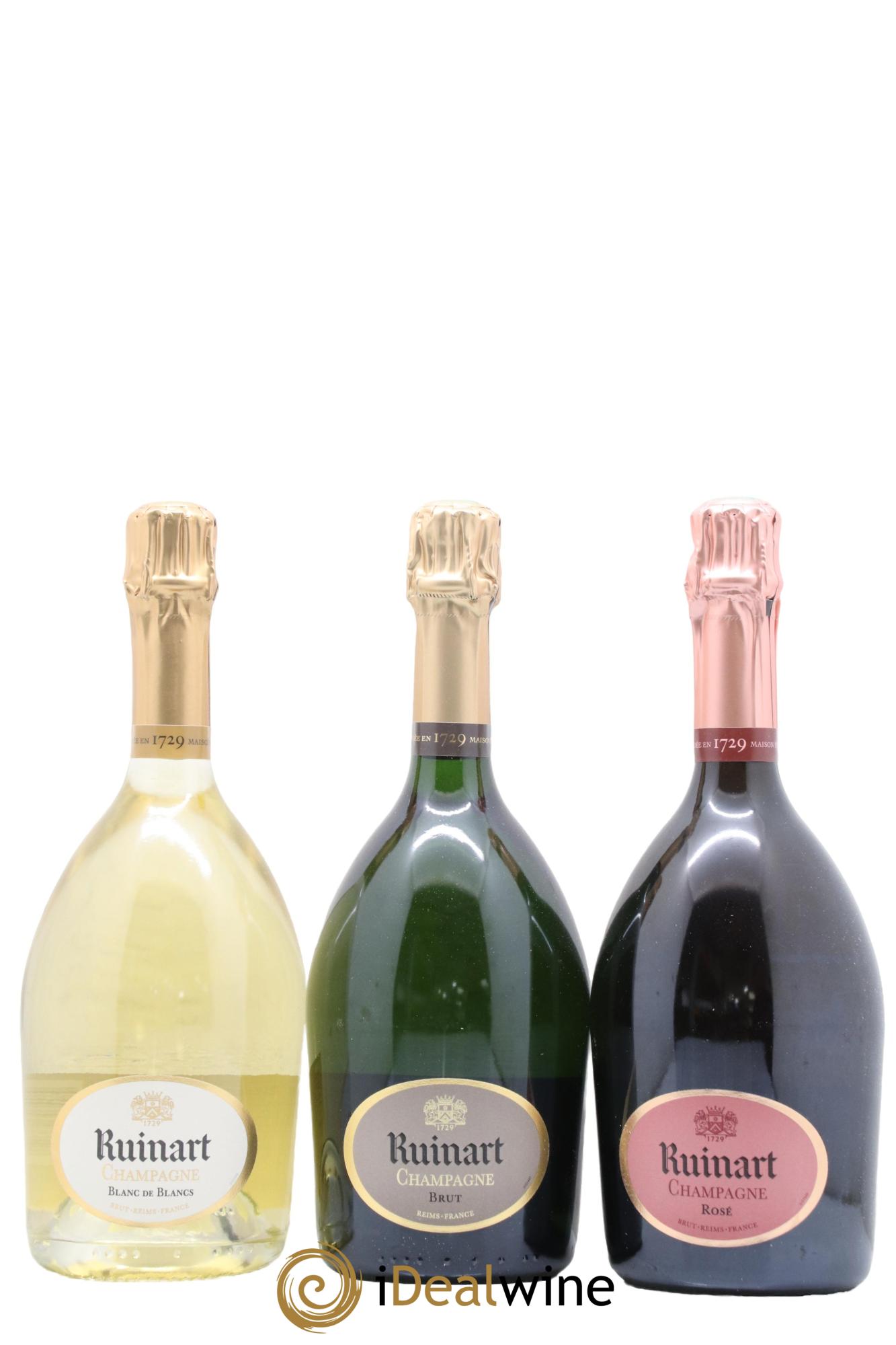 Champagne Caisse Trio Ruinart Blanc de Blanc Rosé Brut - Lot de 3 bouteilles - 0