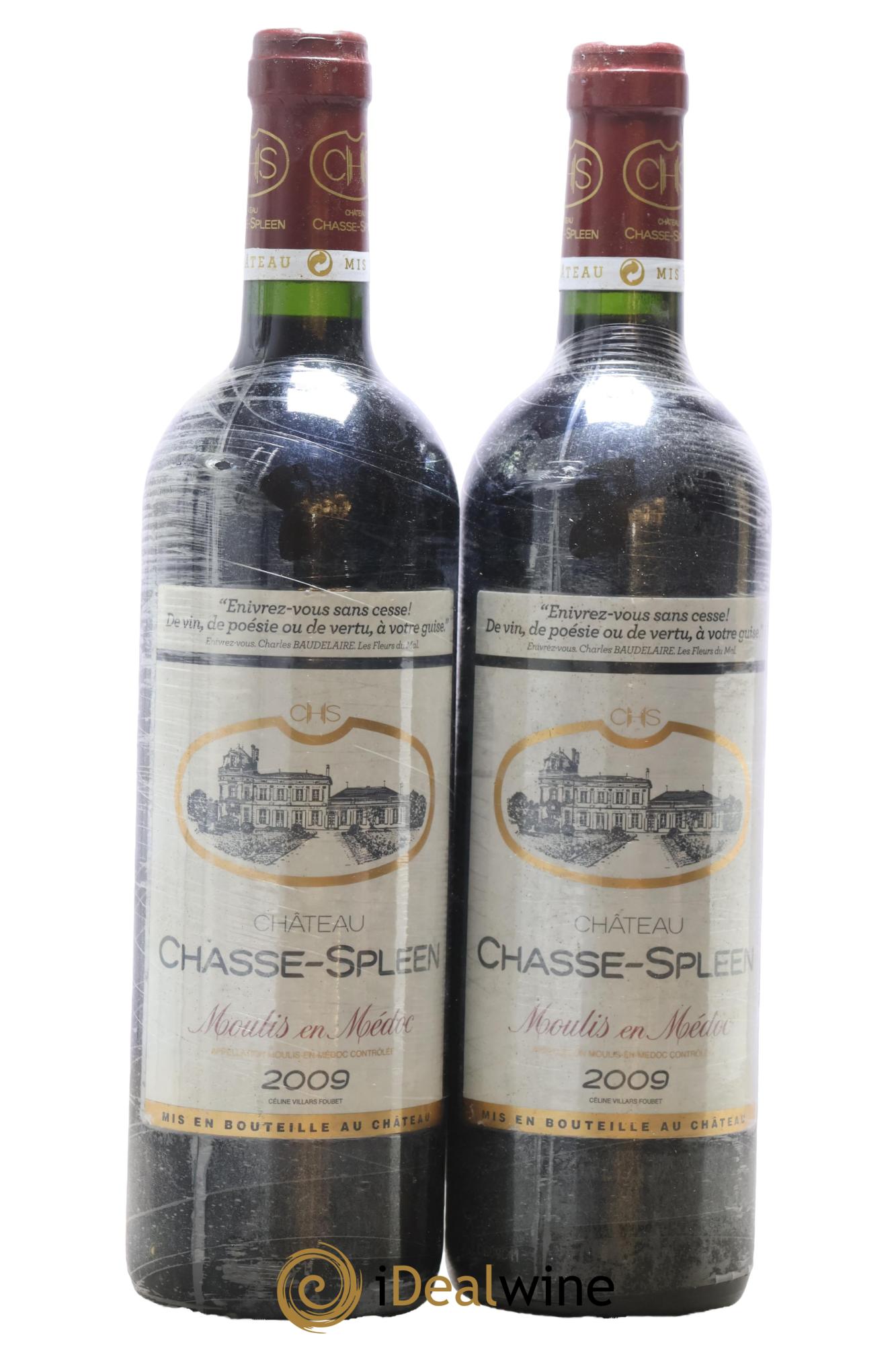 Château Chasse Spleen 2009 - Lot de 2 bouteilles - 0