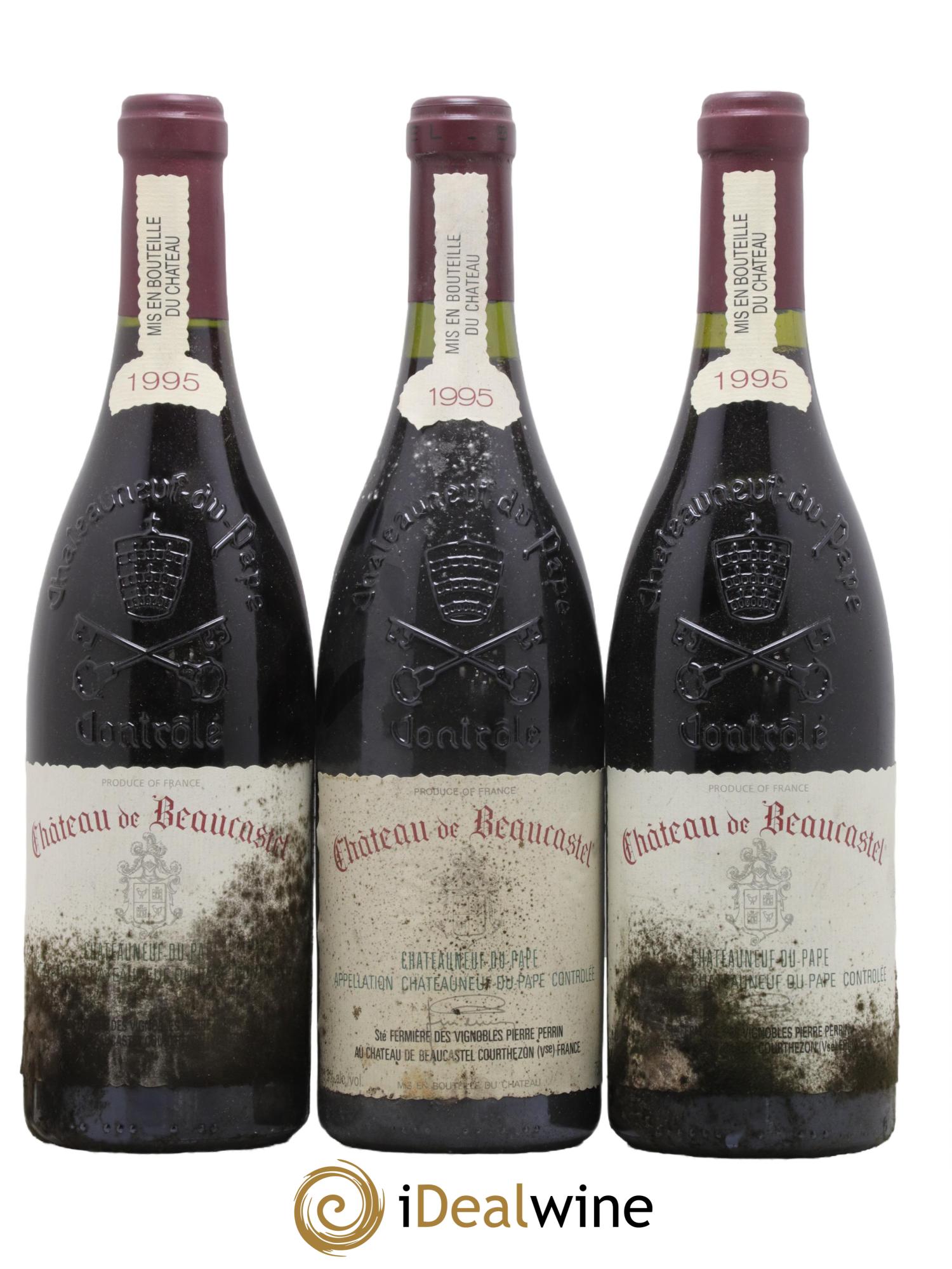 Châteauneuf-du-Pape Château de Beaucastel Famille Perrin 1995 - Lot de 3 bouteilles - 0