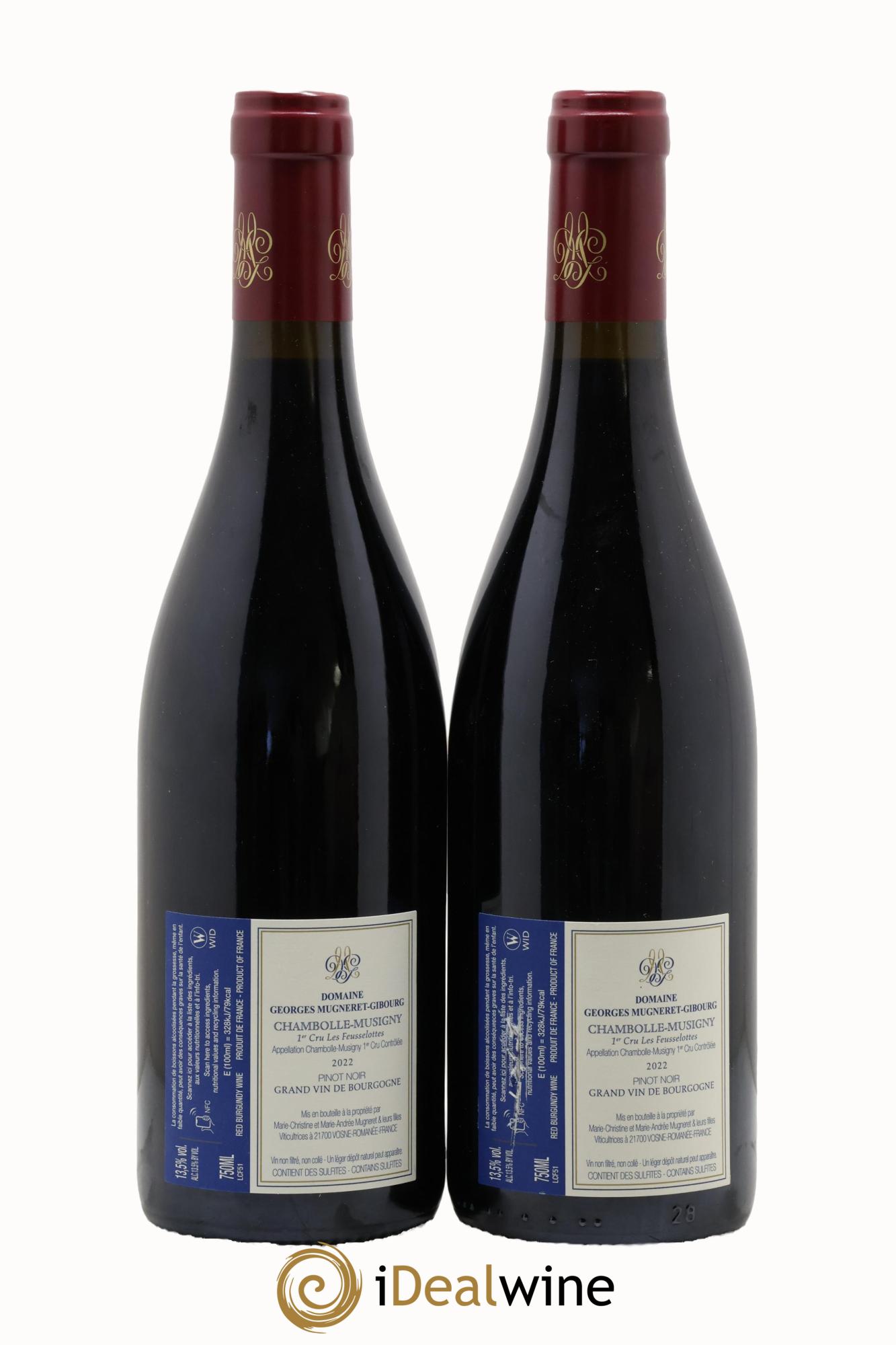 Chambolle-Musigny 1er Cru Les Feusselottes Mugneret-Gibourg (Domaine) 2022 - Lot de 2 bouteilles - 1