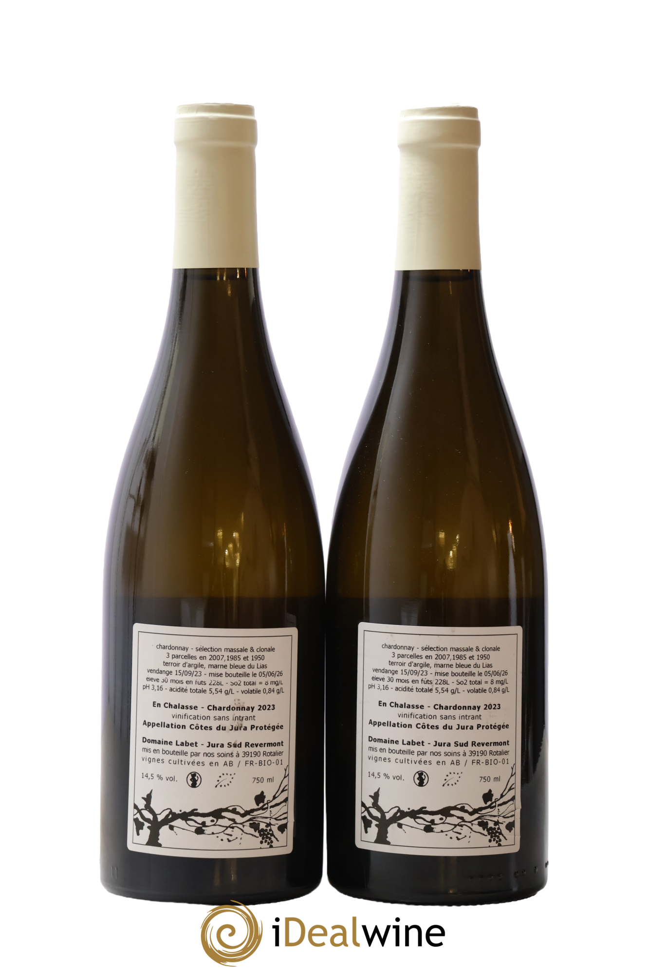 Côtes du Jura Chardonnay En Chalasse Romain - Julien - Charline Labet 2023 - Lotto di 2 bottiglie - 1