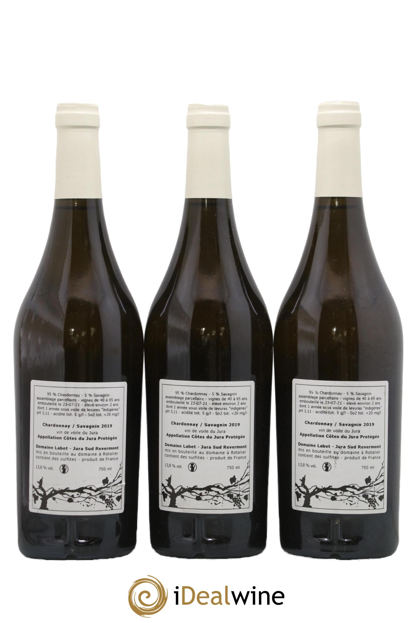 Côtes du Jura Vin de Voile Chardonnay-Savagnin cuvée de garde Romain - Julien - Charline Labet 2019 - Posten von 3 Flaschen - 1
