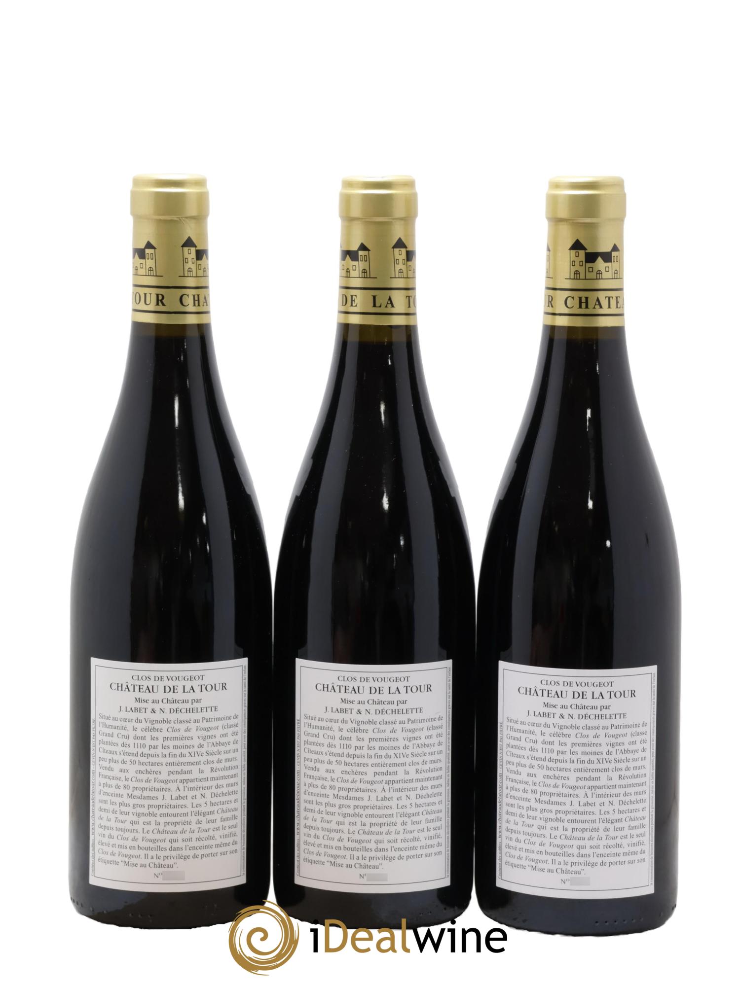 Clos de Vougeot Grand Cru Vieilles Vignes Château de La Tour 2019 - Lot of 3 bottles - 1