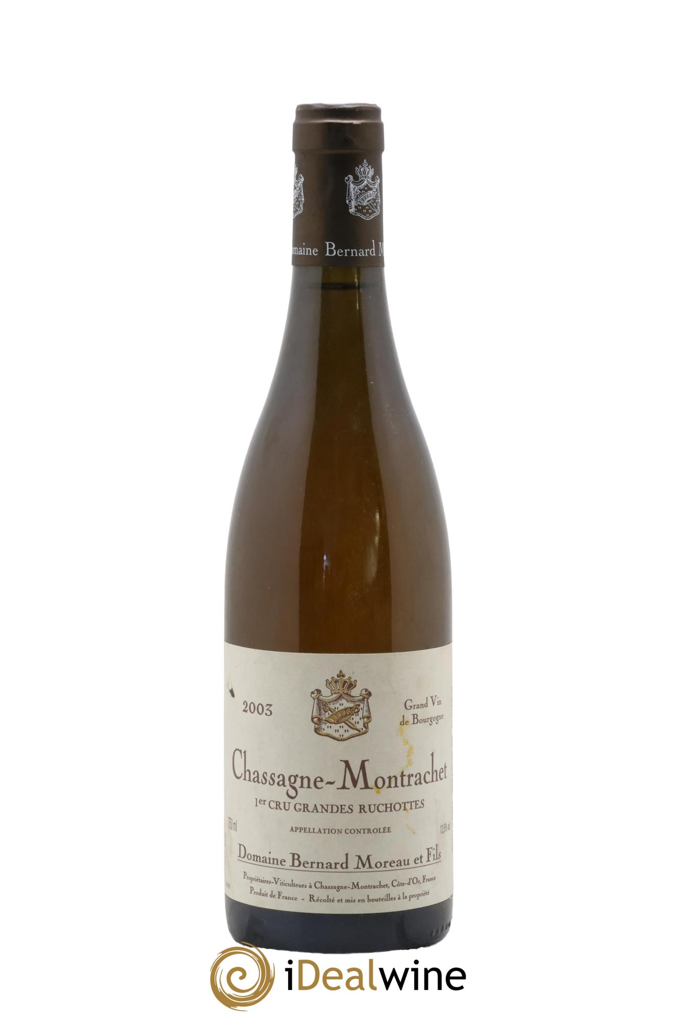 Chassagne-Montrachet 1er Cru Les Grandes Ruchottes Bernard Moreau et Fils (Domaine) 2003 - Lotto di 1 bottiglia - 0