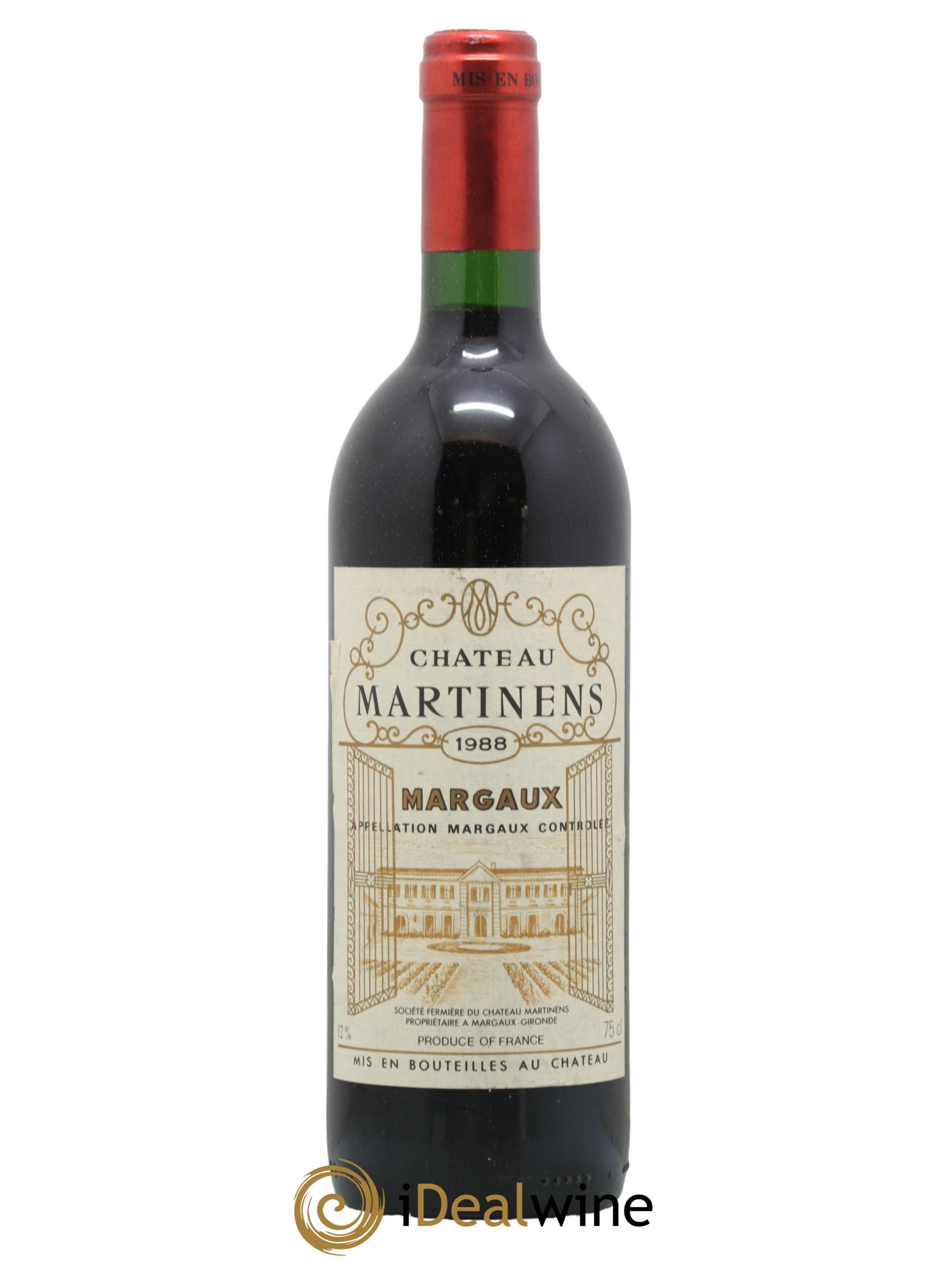 Château Martinens Cru Bourgeois 1988 - Lot de 1 bouteille - 0