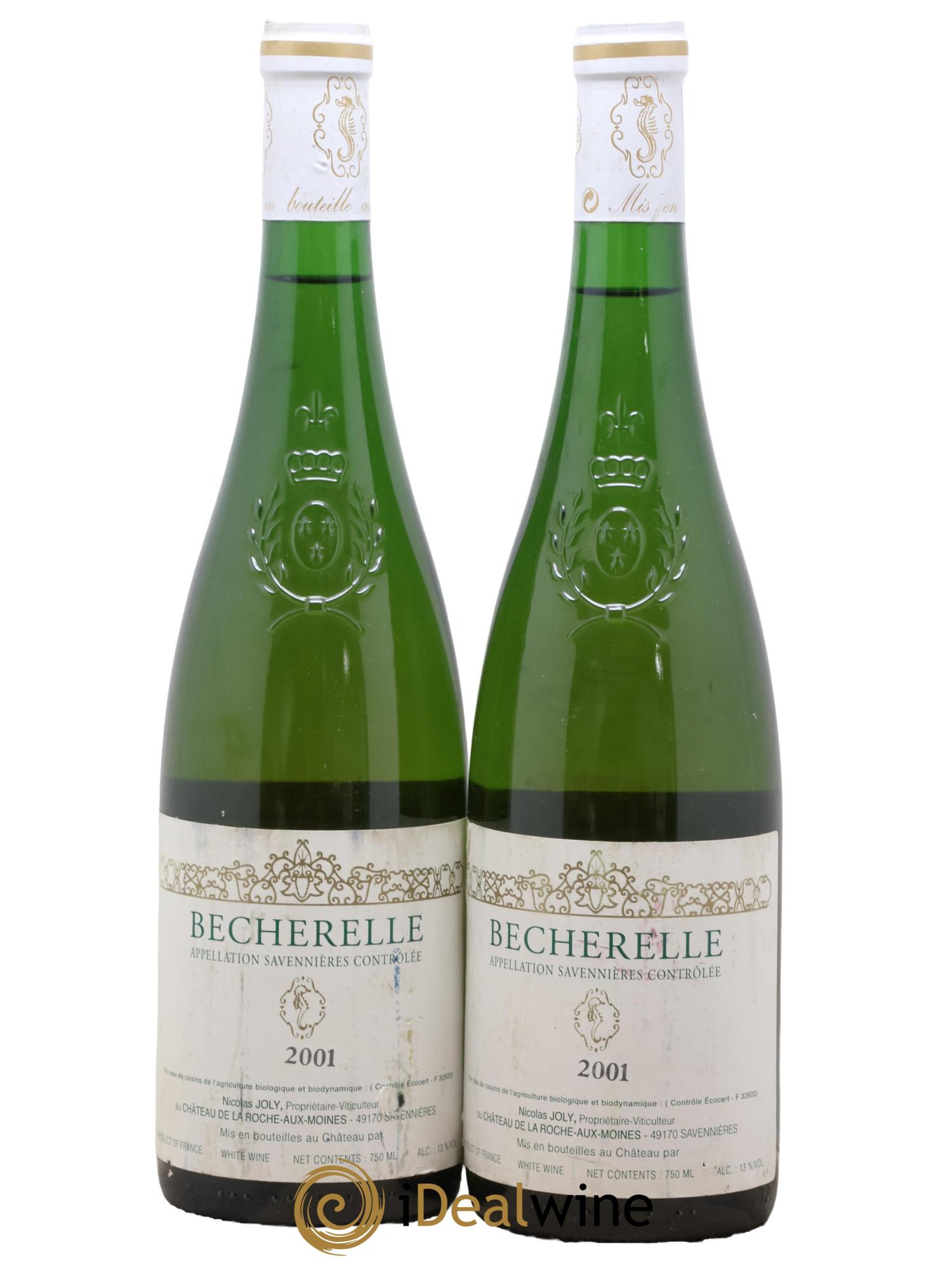 Savennières Becherelle Nicolas Joly 2001 - Lot de 2 bouteilles - 0