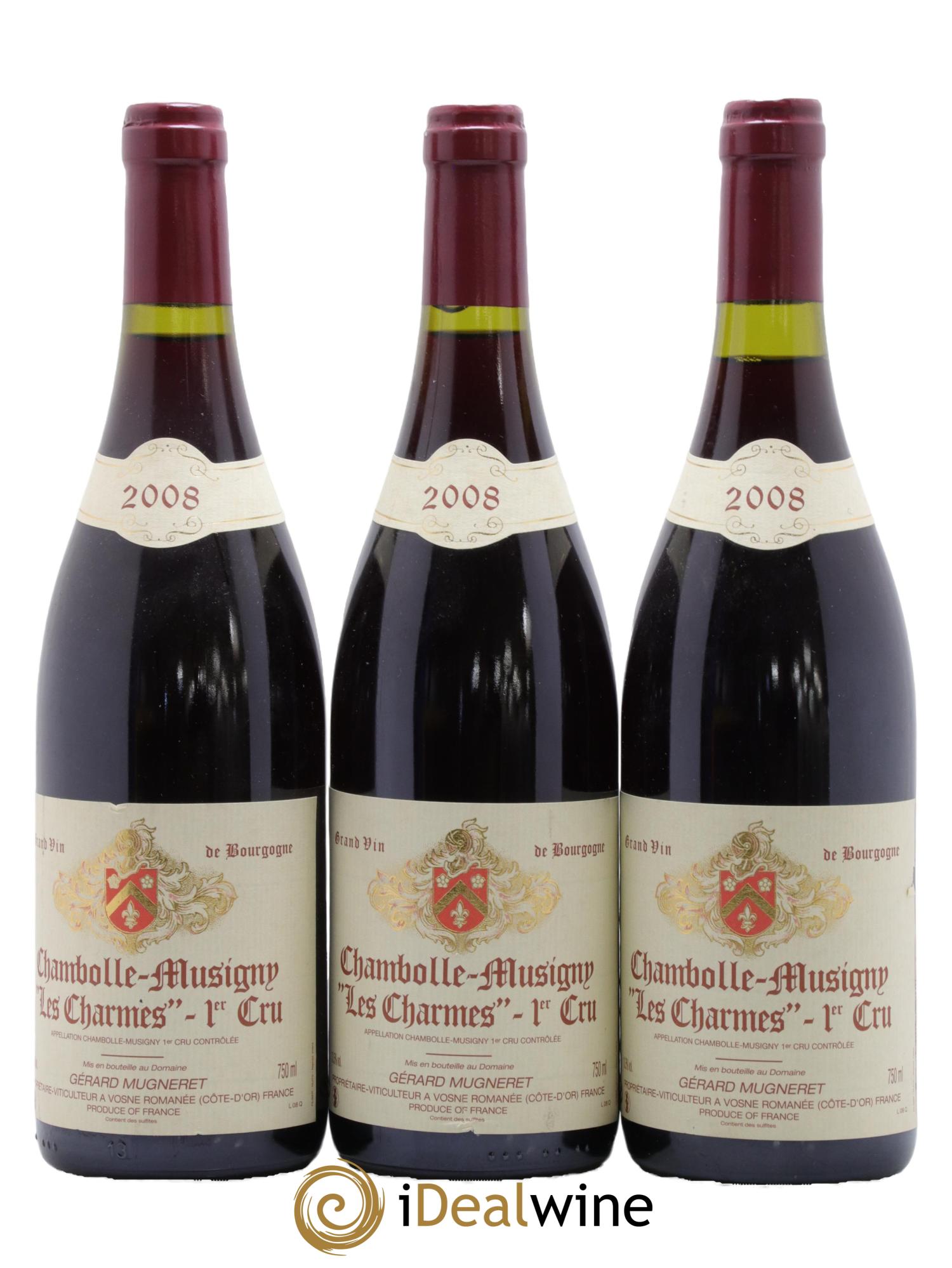 Chambolle-Musigny 1er Cru Les Charmes Gérard Mugneret 2008 - Lotto di 3 bottiglie - 0