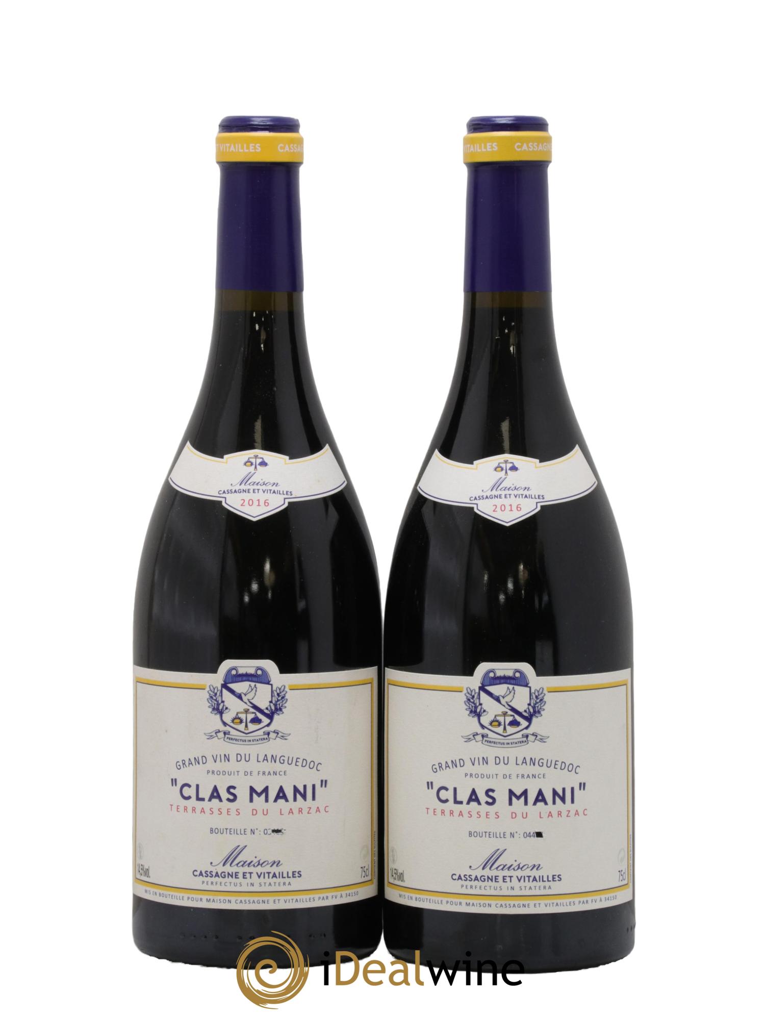 Terrasses du Larzac Clas Mani Cassagne & Vitailles 2016 - Lot de 2 bouteilles - 0