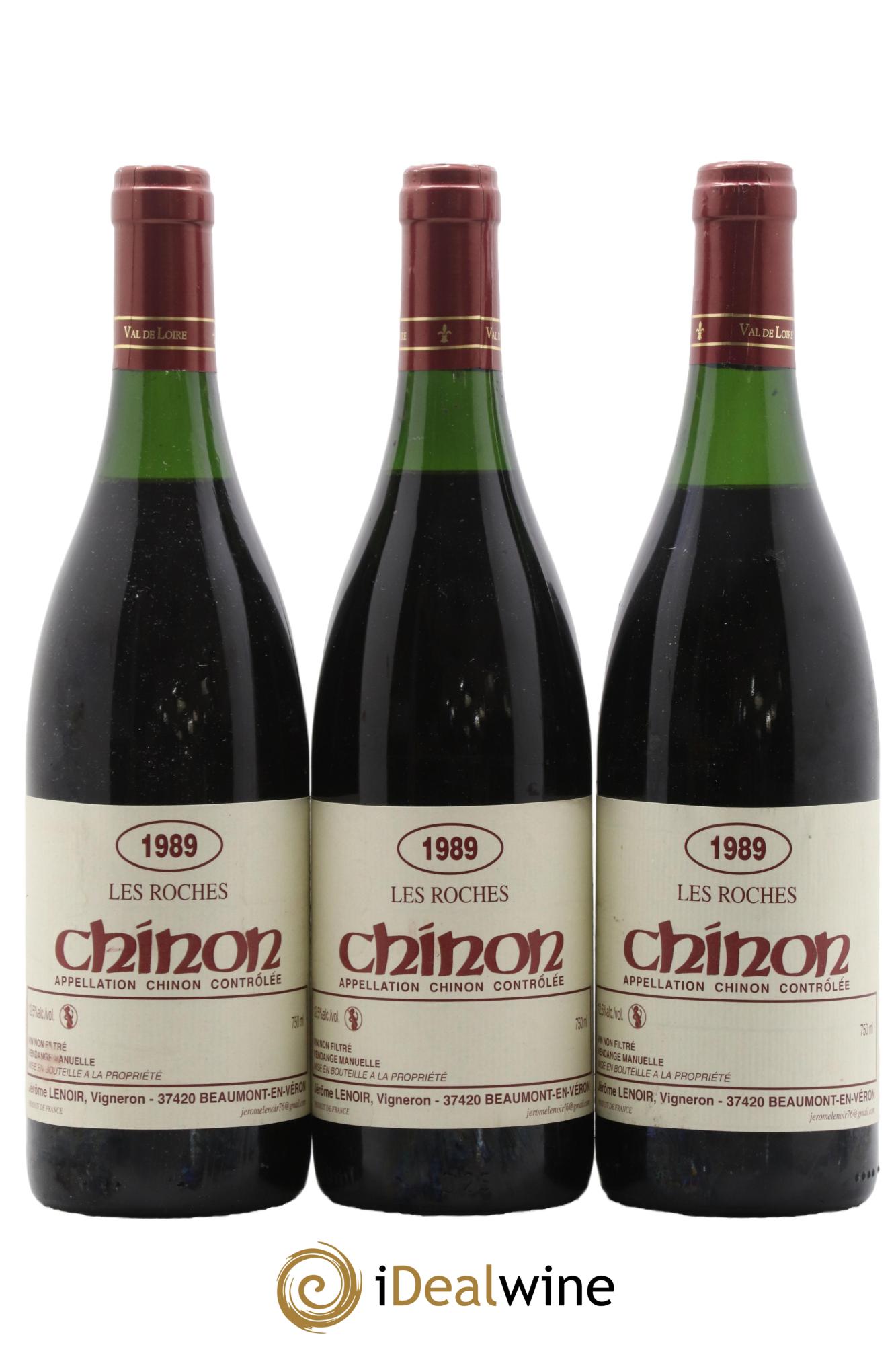 Chinon Les Roches Lenoir (Domaine) 1989 - Lot de 3 bouteilles - 0
