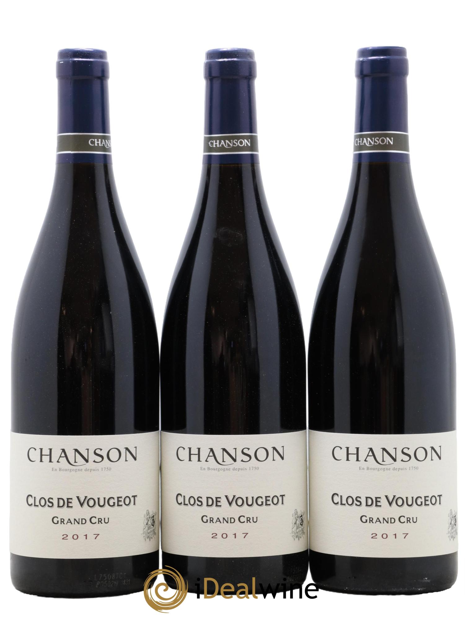 Clos de Vougeot Grand Cru Chanson 2017 - Posten von 3 Flaschen - 0