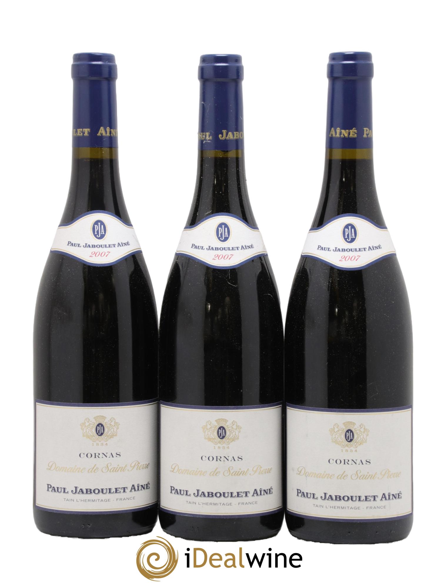 Cornas Domaine de Saint-Pierre Paul Jaboulet Ainé 2007 - Posten von 3 Flaschen - 0