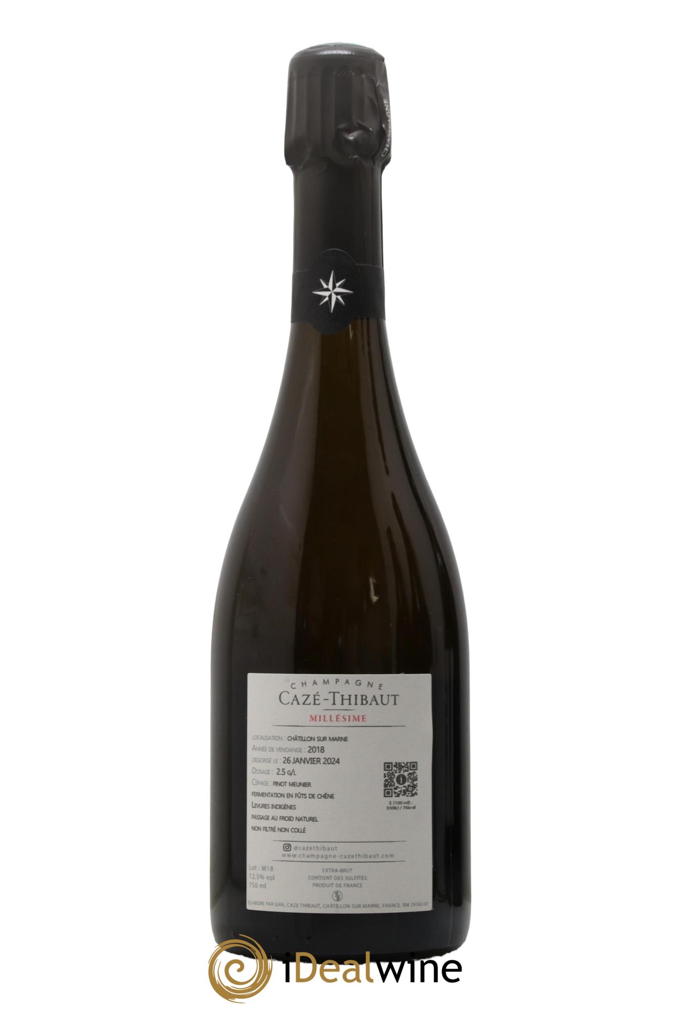 Millésime Extra-Brut Cazé Thibaut 2018 - Lot of 1 bottle - 1