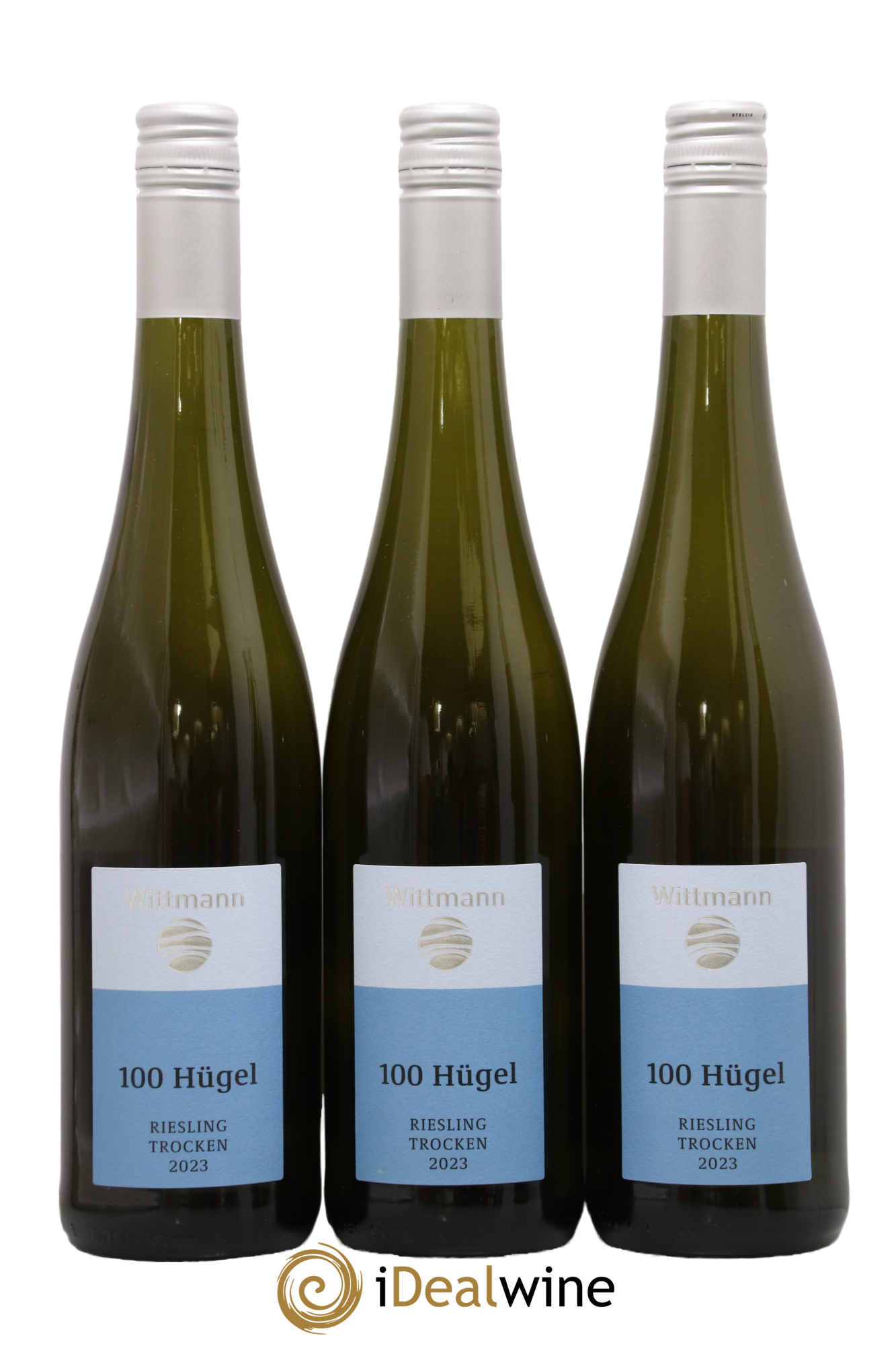 Allemagne Rheinhessen Riesling Trocken 100 Hugel Wittmann 2023 - Posten von 3 Flaschen - 0