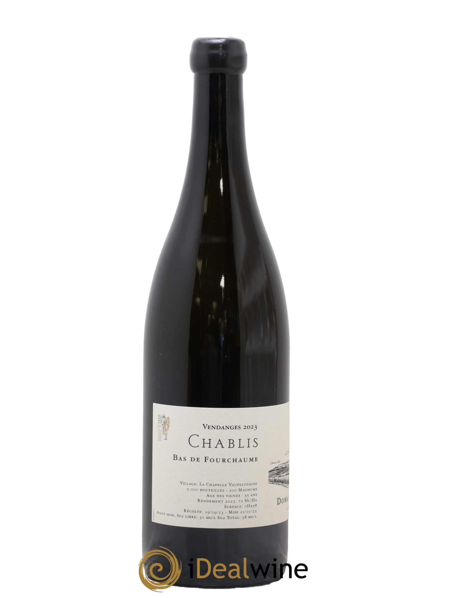Chablis Bas de Fourchaume Jean Dauvissat 2023 - Lot de 1 bouteille - 1