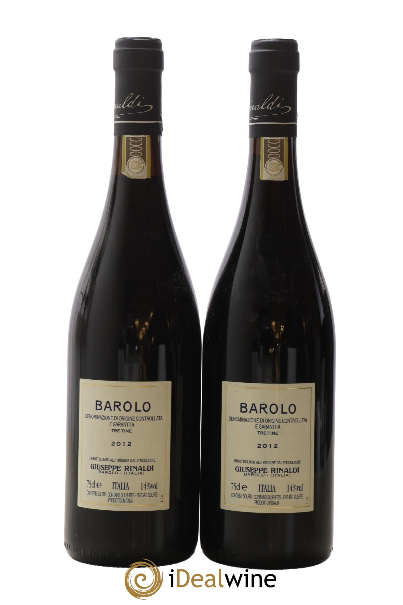Barolo DOCG Tre Tine Giuseppe Rinaldi 2012 - Posten von 2 Flaschen - 1