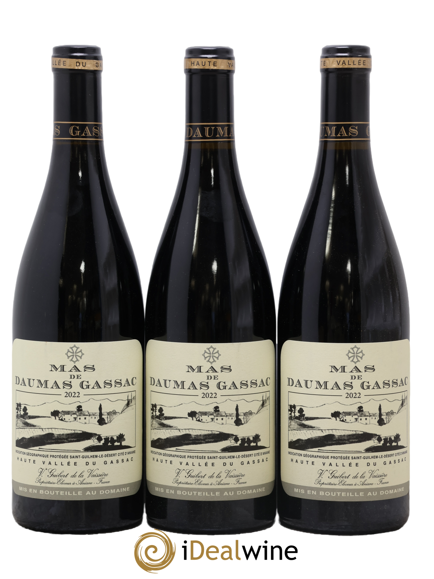 Saint-Guilhem-le-Désert - Cité d'Aniane Mas Daumas Gassac Famille Guibert de La Vaissière 2022 - Lot de 3 bouteilles - 0