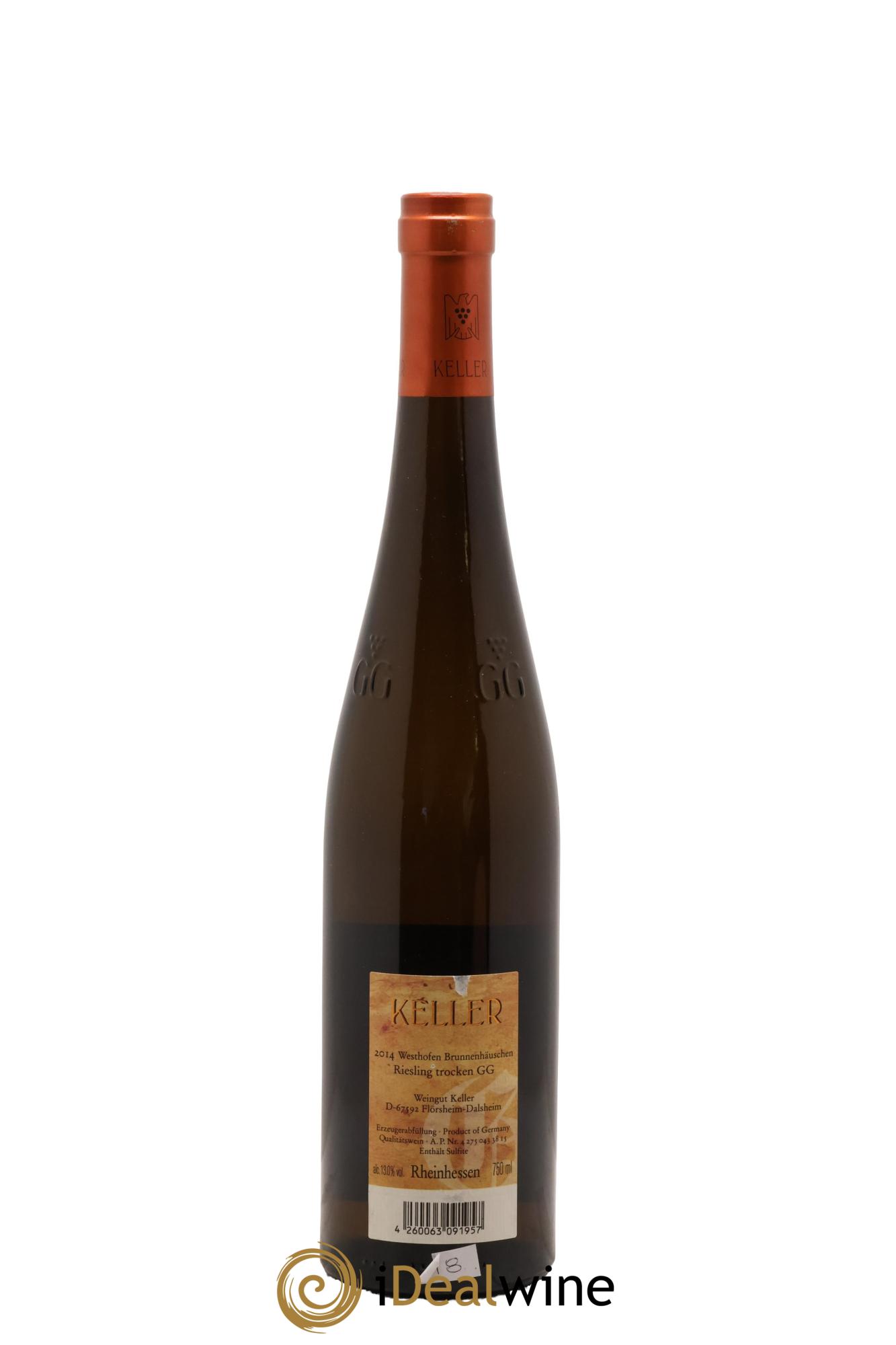 Riesling Trocken GG Abts Erde Westhofen Brunnenhäuschen Keller  2014 - Lot de 1 bouteille - 1