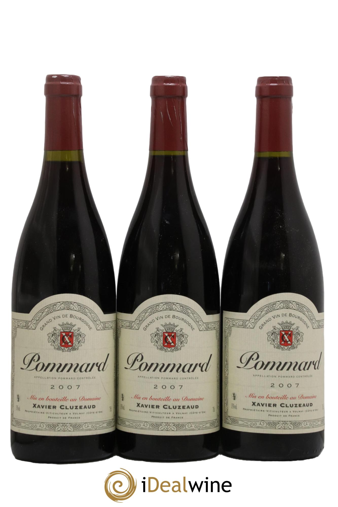 Pommard X. Cluzeaud 2007 - Lot de 3 bouteilles - 0