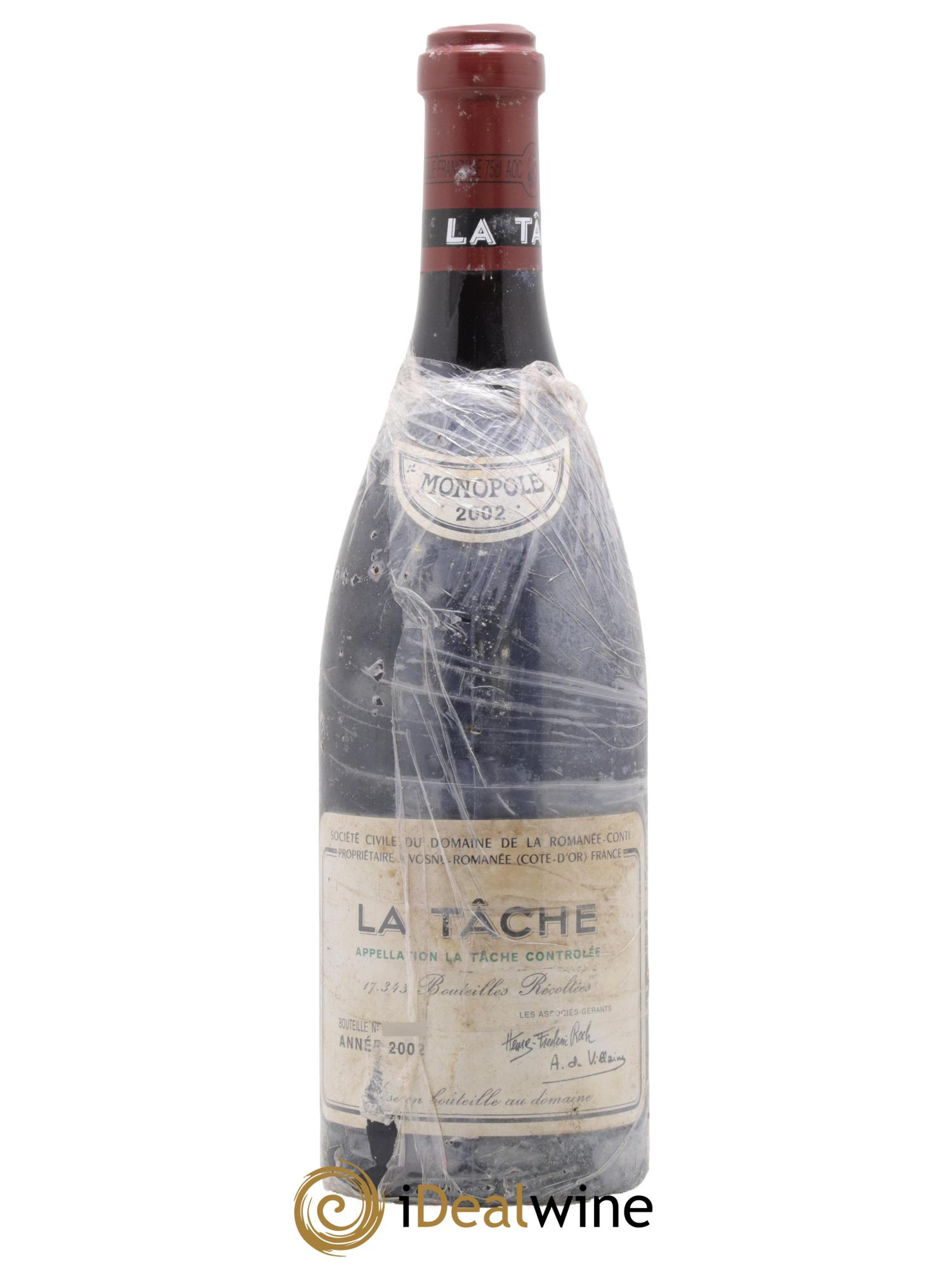 La Tâche Grand Cru Domaine de la Romanée-Conti 2002 - Lotto di 1 bottiglia - 0