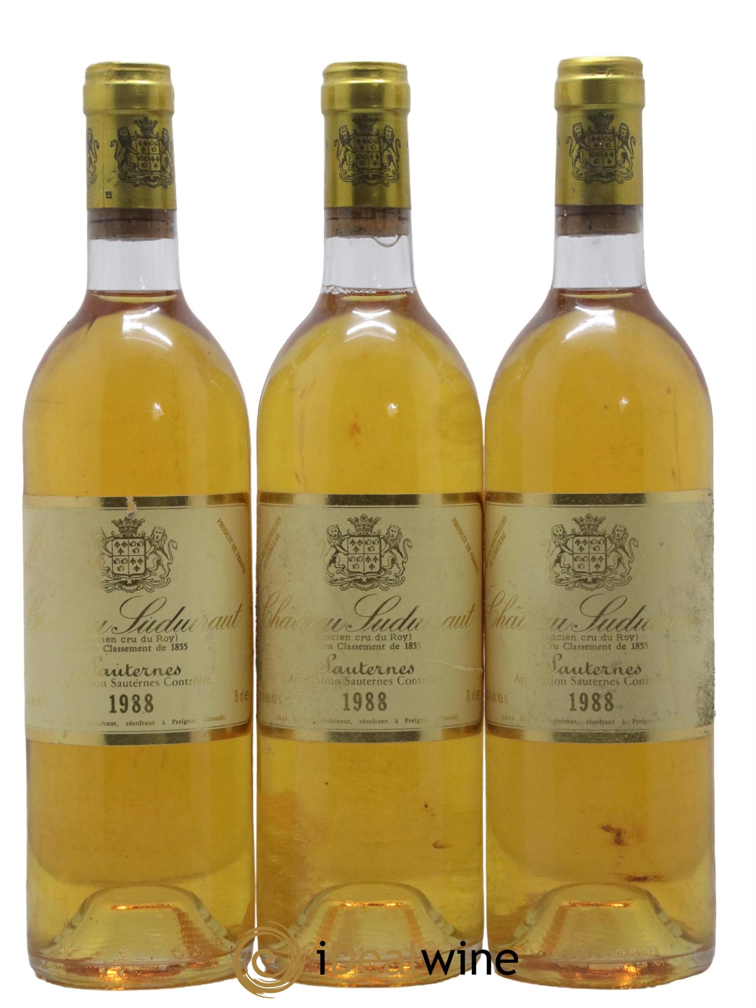 Château Suduiraut 1er Grand Cru Classé 1988 - Lotto di 3 bottiglie - 0