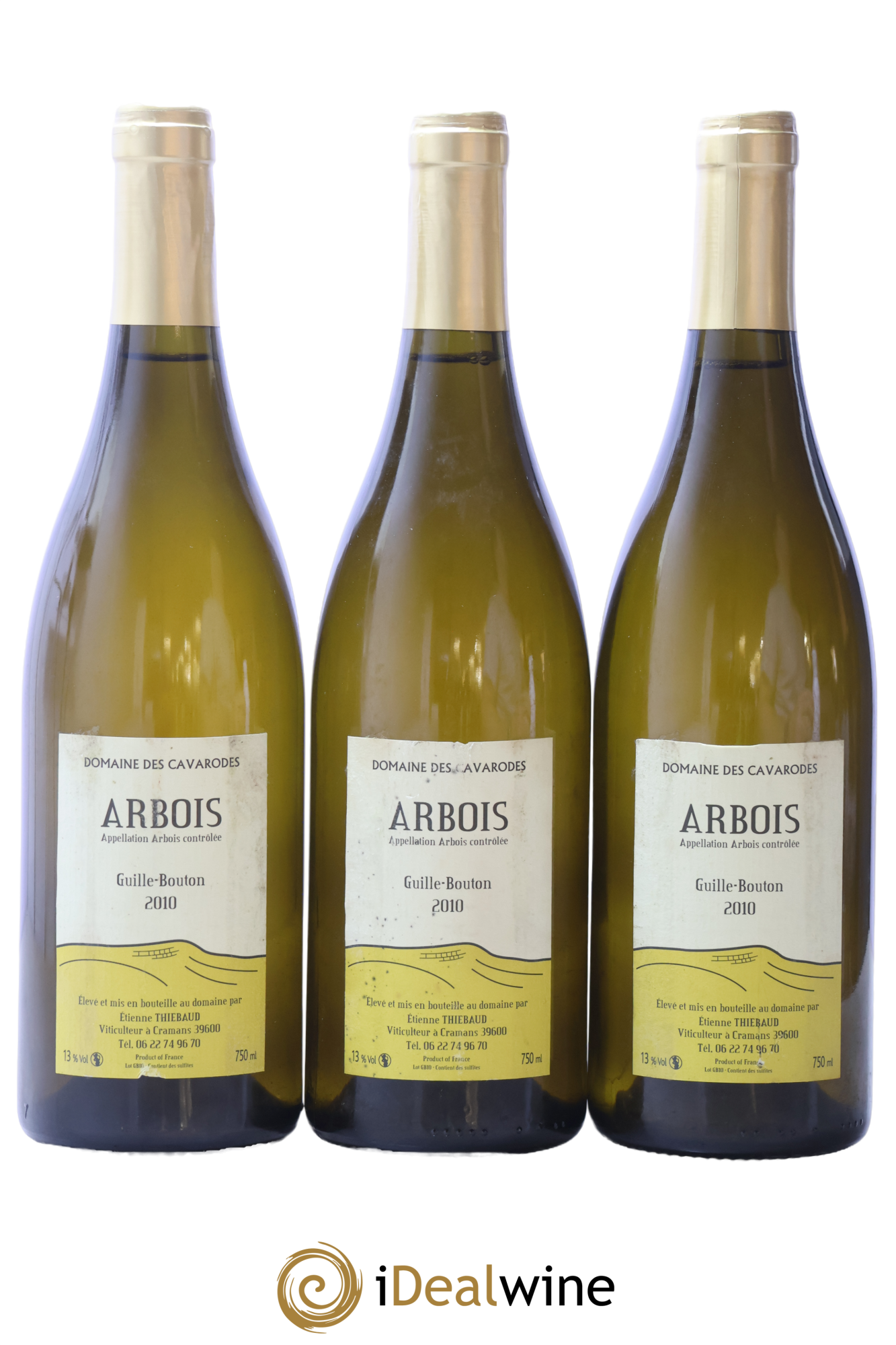 Arbois Guille-Bouton Cavarodes (Domaine des) - Etienne Thiébaud 2010 - Lot of 3 bottles - 0