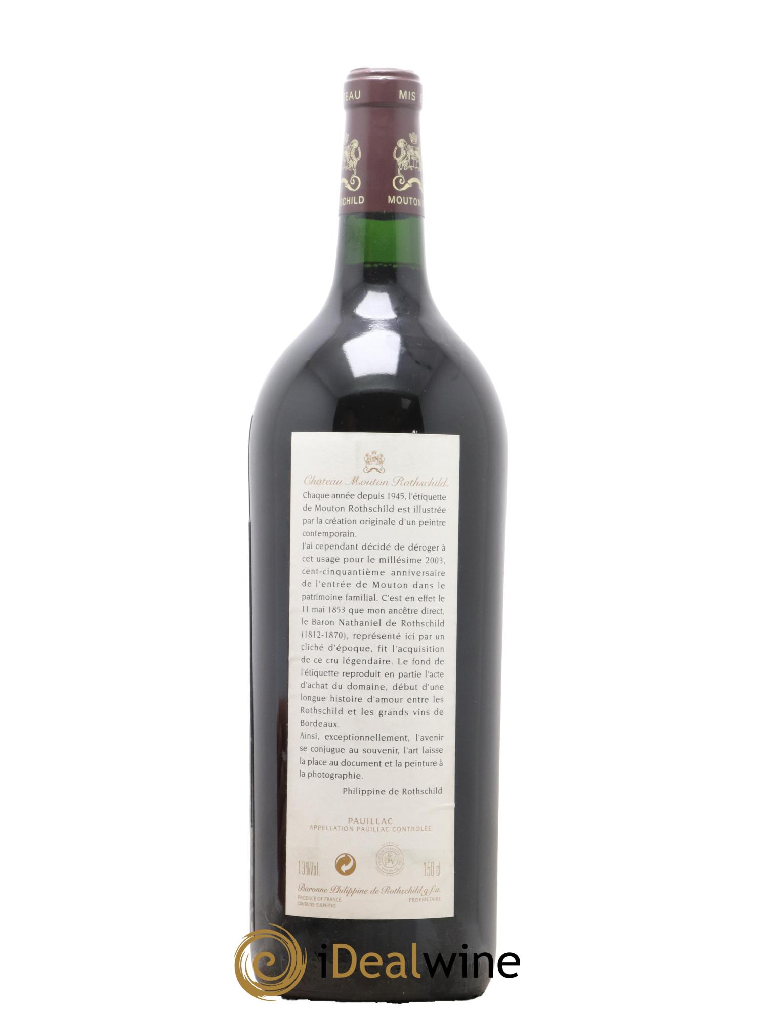 Château Mouton Rothschild 1er Grand Cru Classé 2003 - Lot de 1 magnum - 1