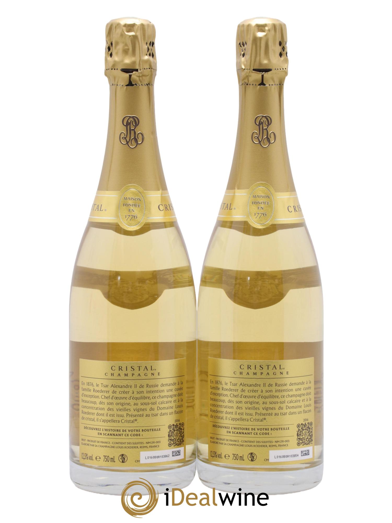 Cristal Louis Roederer 2016 - Lotto di 2 bottiglie - 1