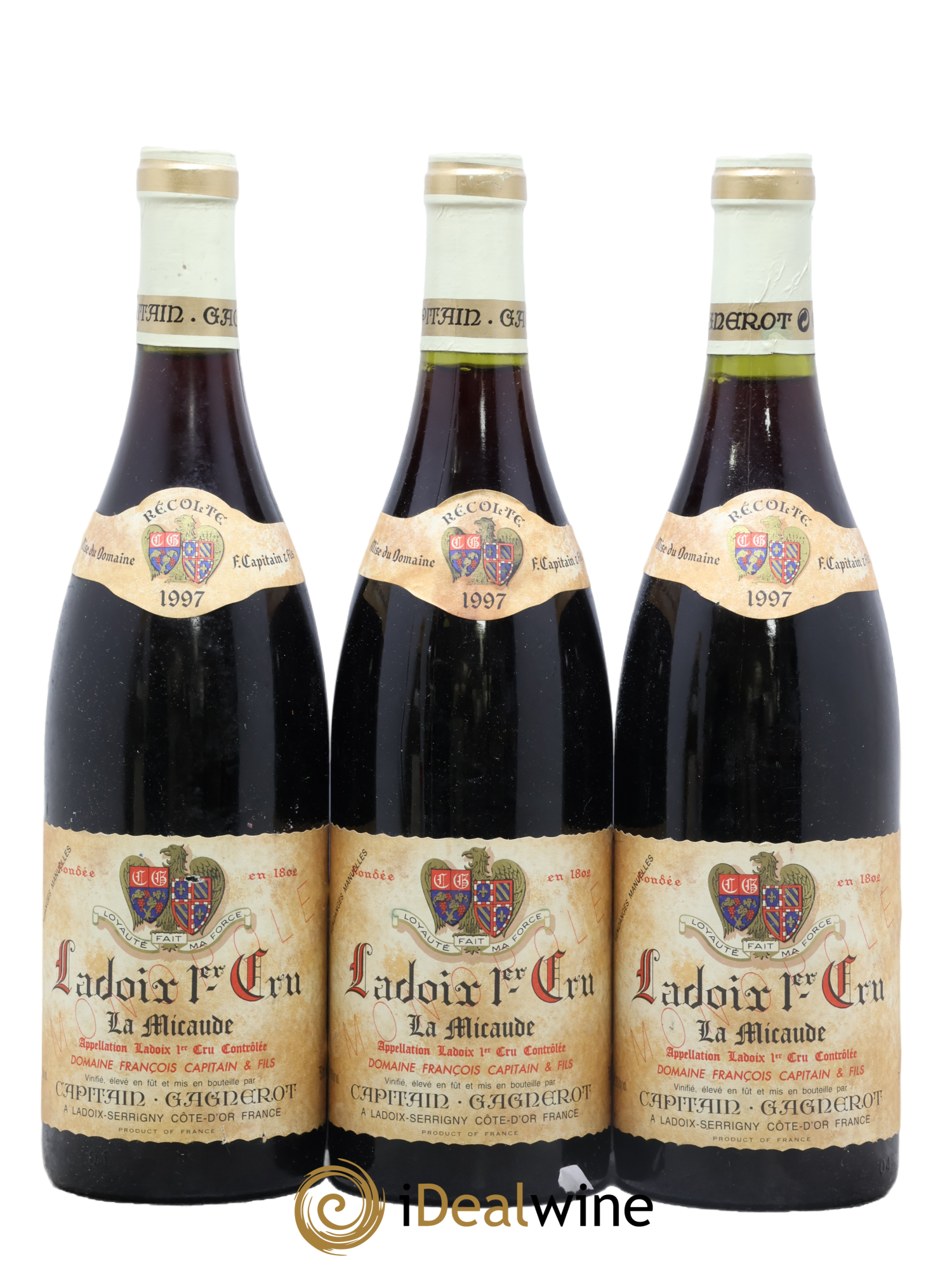 Ladoix 1er Cru La Miraude Capitain-Gagnerot 1997 - Lot de 3 bouteilles - 0