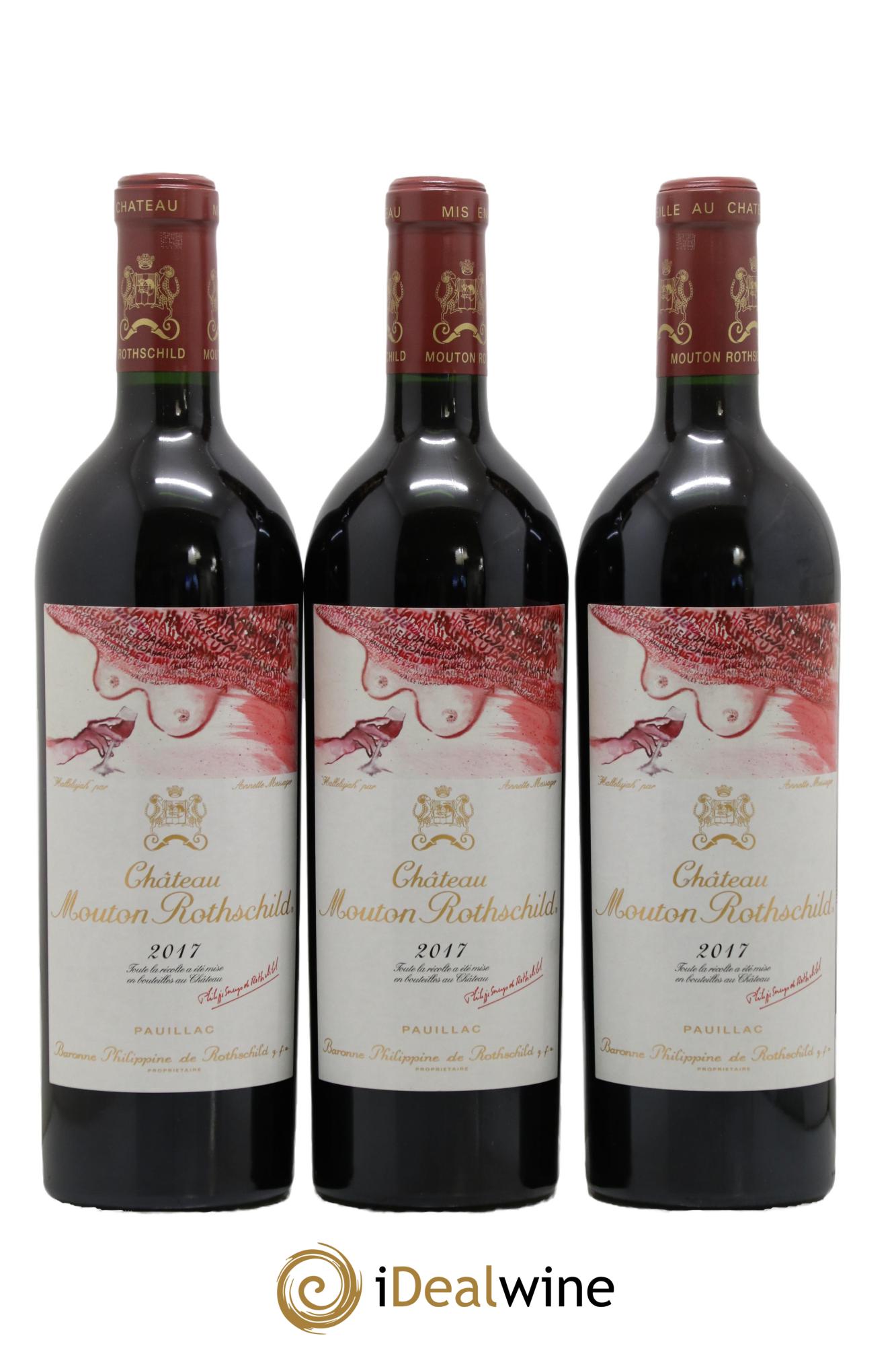 Château Mouton Rothschild 1er Grand Cru Classé 2017 - Lot de 3 bouteilles - 0