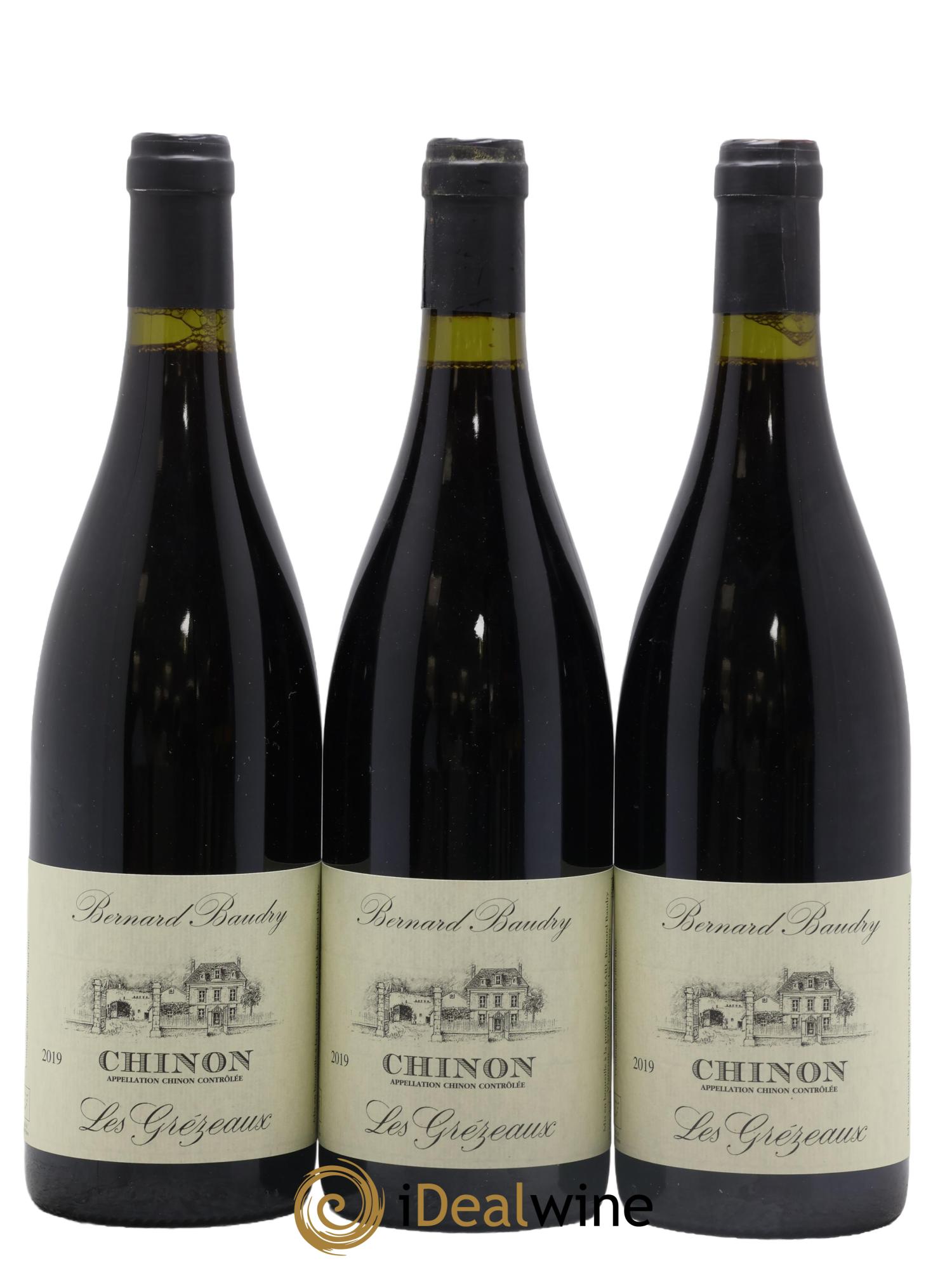 Chinon Les Grézeaux Bernard Baudry 2019 - Lot de 3 bouteilles - 0