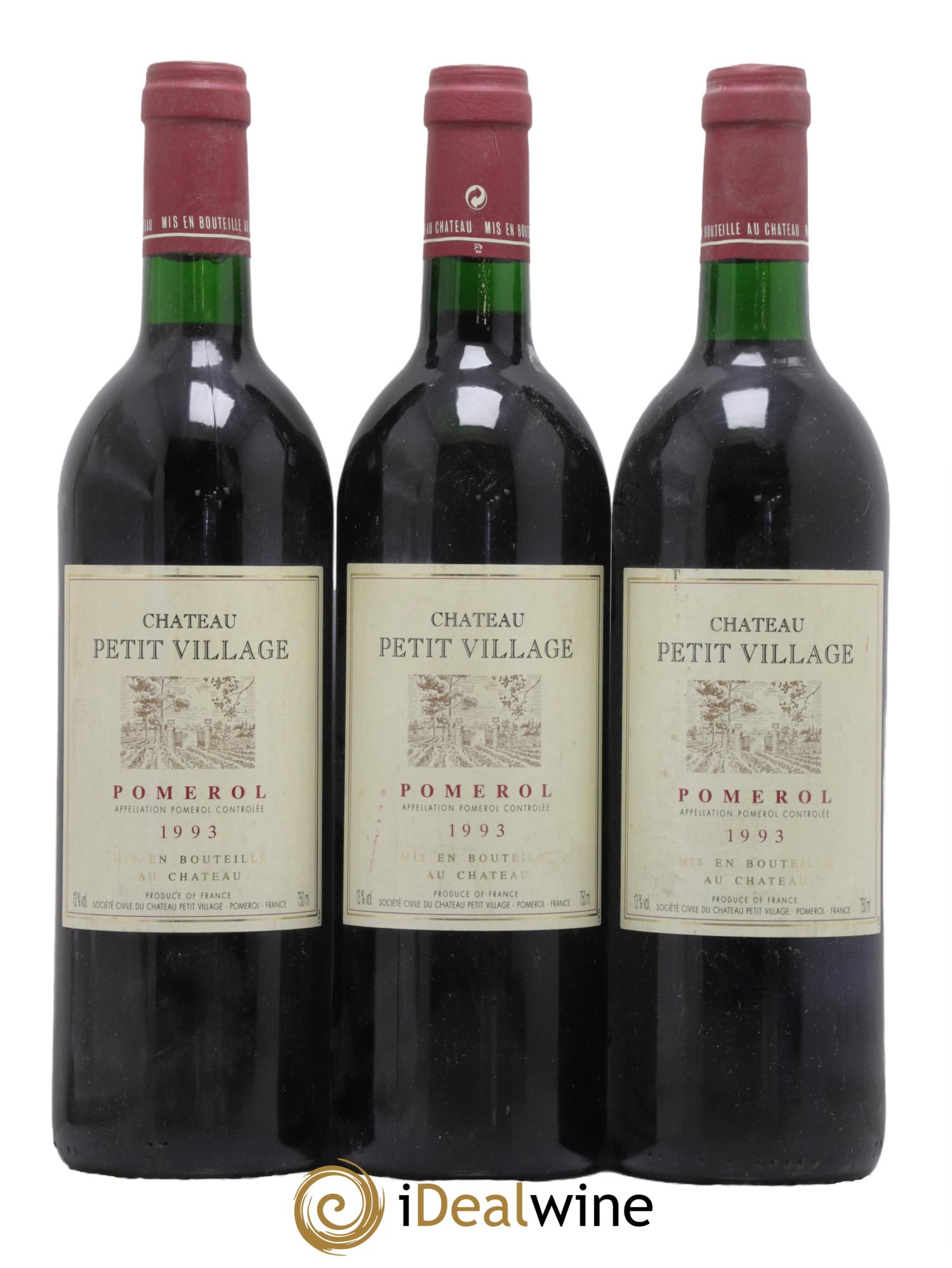 Château Petit Village 1993 - Lot de 3 bouteilles - 0